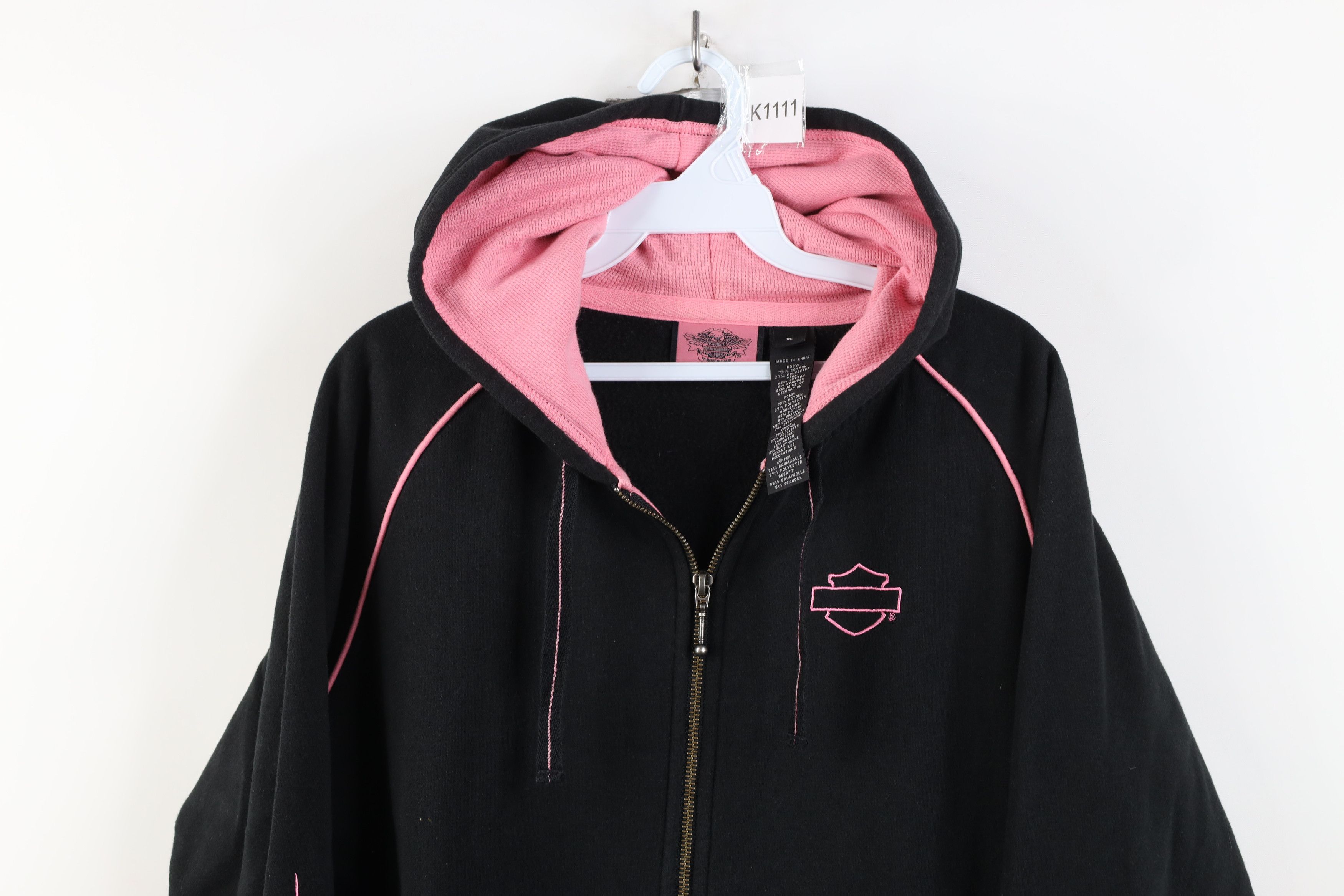 Harley Davidson Vintage Y2K Harley Davidson Full Zip Hoodie Sweatshirt Size XL / US 12-14 / IT 48-50 - 2 Thumbnail