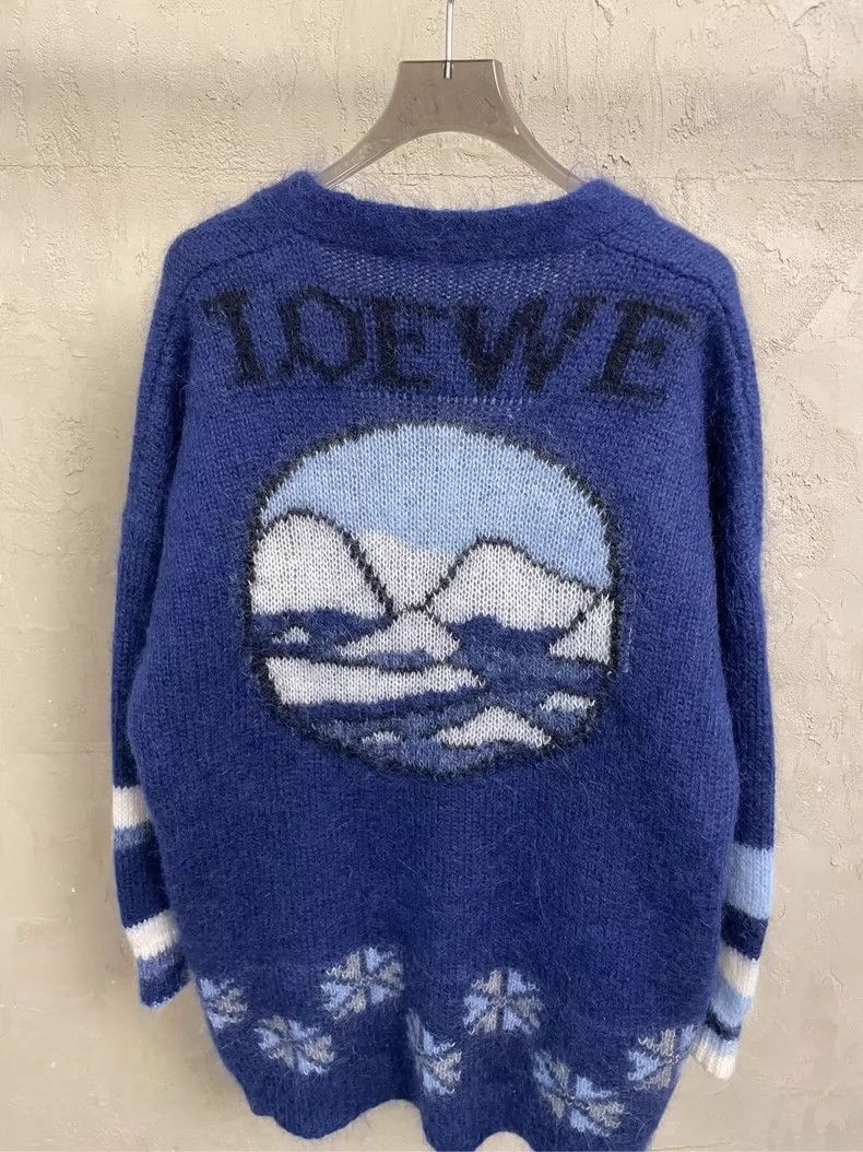 Loewe loewe Blue polar bear snowflake striped mohair sweater card Size US S / EU 44-46 / 1 - 3 Thumbnail