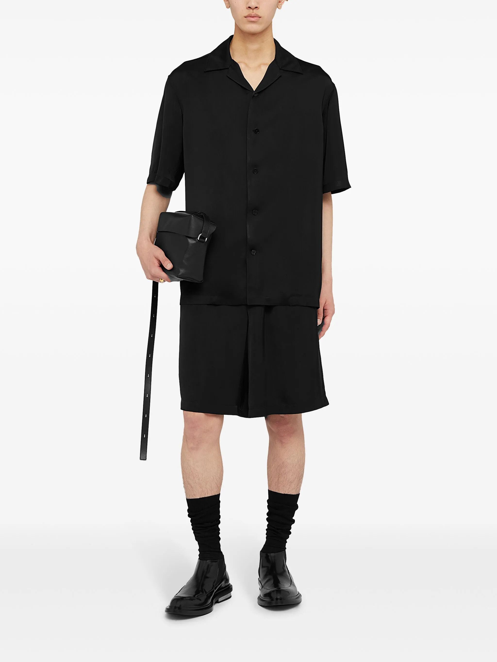 Jil Sander o1w1db11025 Cotton Poplin Shirt in Black Size US XL / EU 56 / 4 - 2 Thumbnail