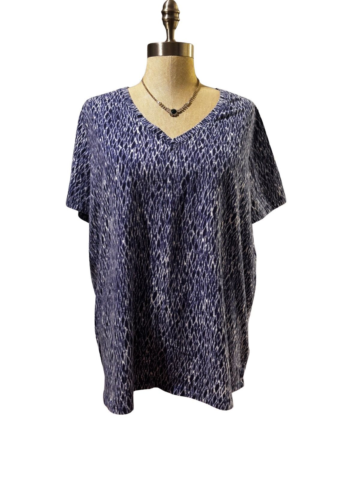 Michael Kors Women’s blue V-neck Top.wt5200 Size XXL / US 16-18 / IT 52-54 - 1 Thumbnail
