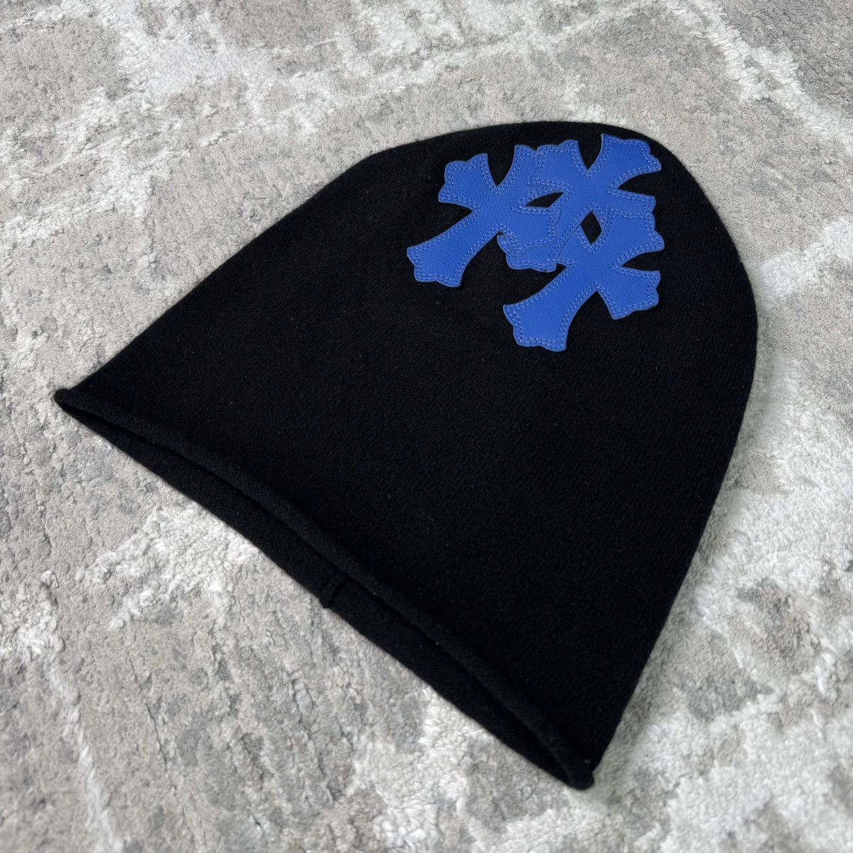 Chrome Hearts Triple cross leather patch cashmere ski mask beanie Size ONE SIZE - 2 Thumbnail