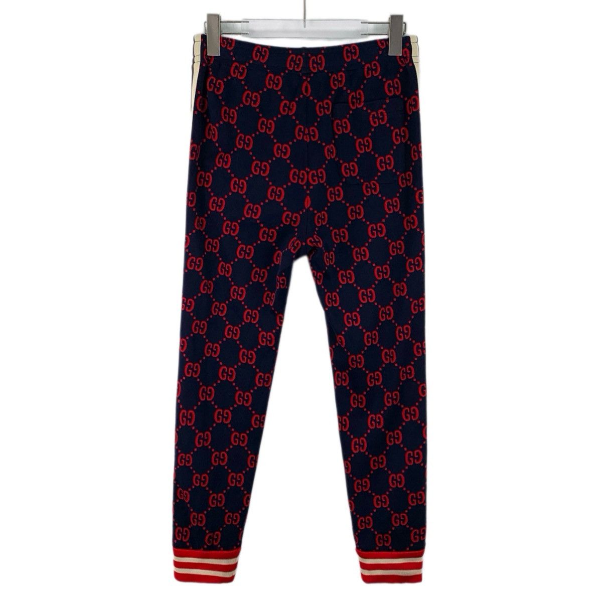 Gucci Gucci Navy All-over Logo Jacquard Cotton Casual Pants K26WX Size 27" / US 4 / IT 40 - 2 Thumbnail