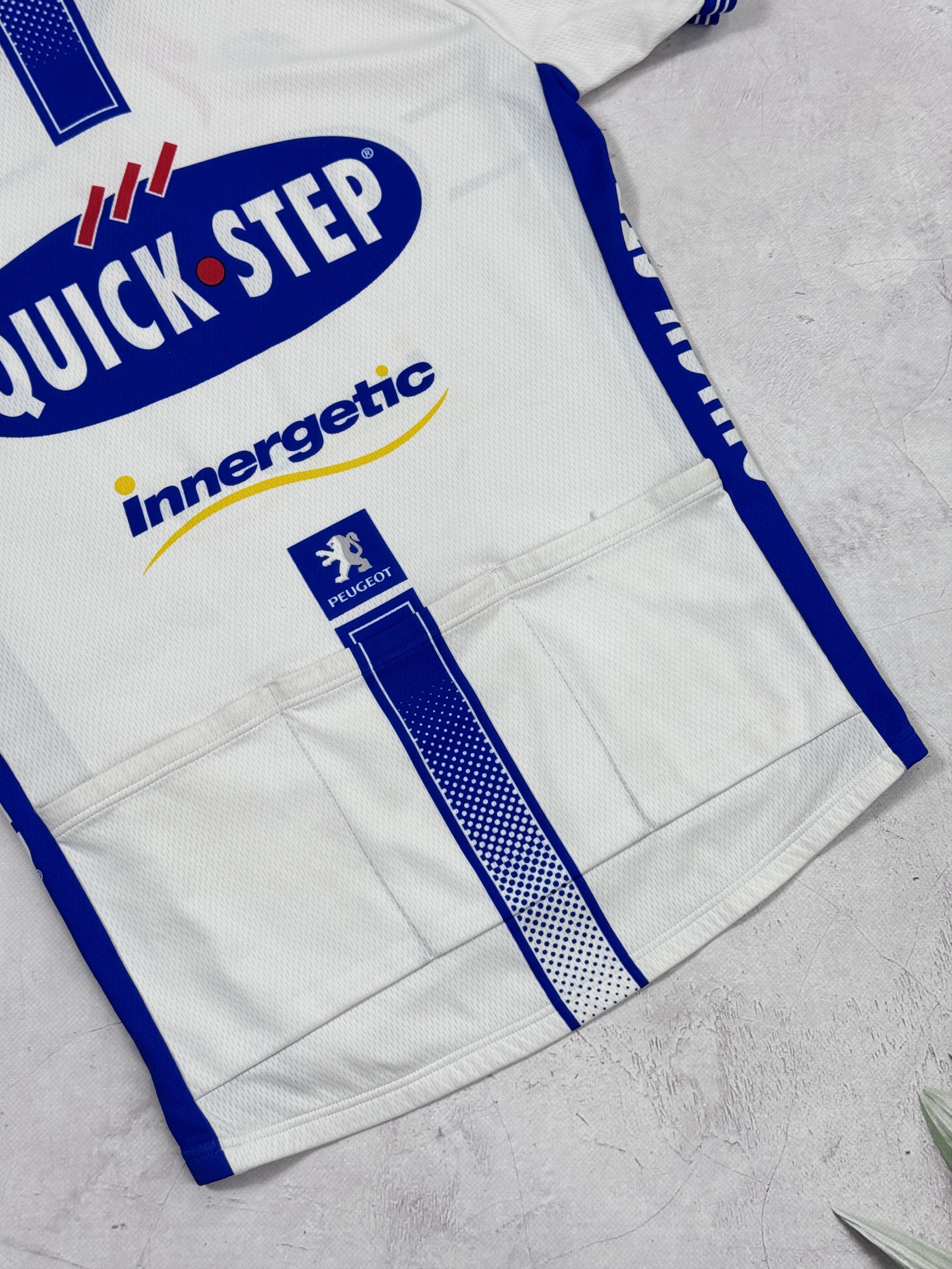 Sports Specialties Vintage Vermarc Quick Step Innergetic Peugeot Cycling Jersey Size US L / EU 52-54 / 3 - 11 Thumbnail