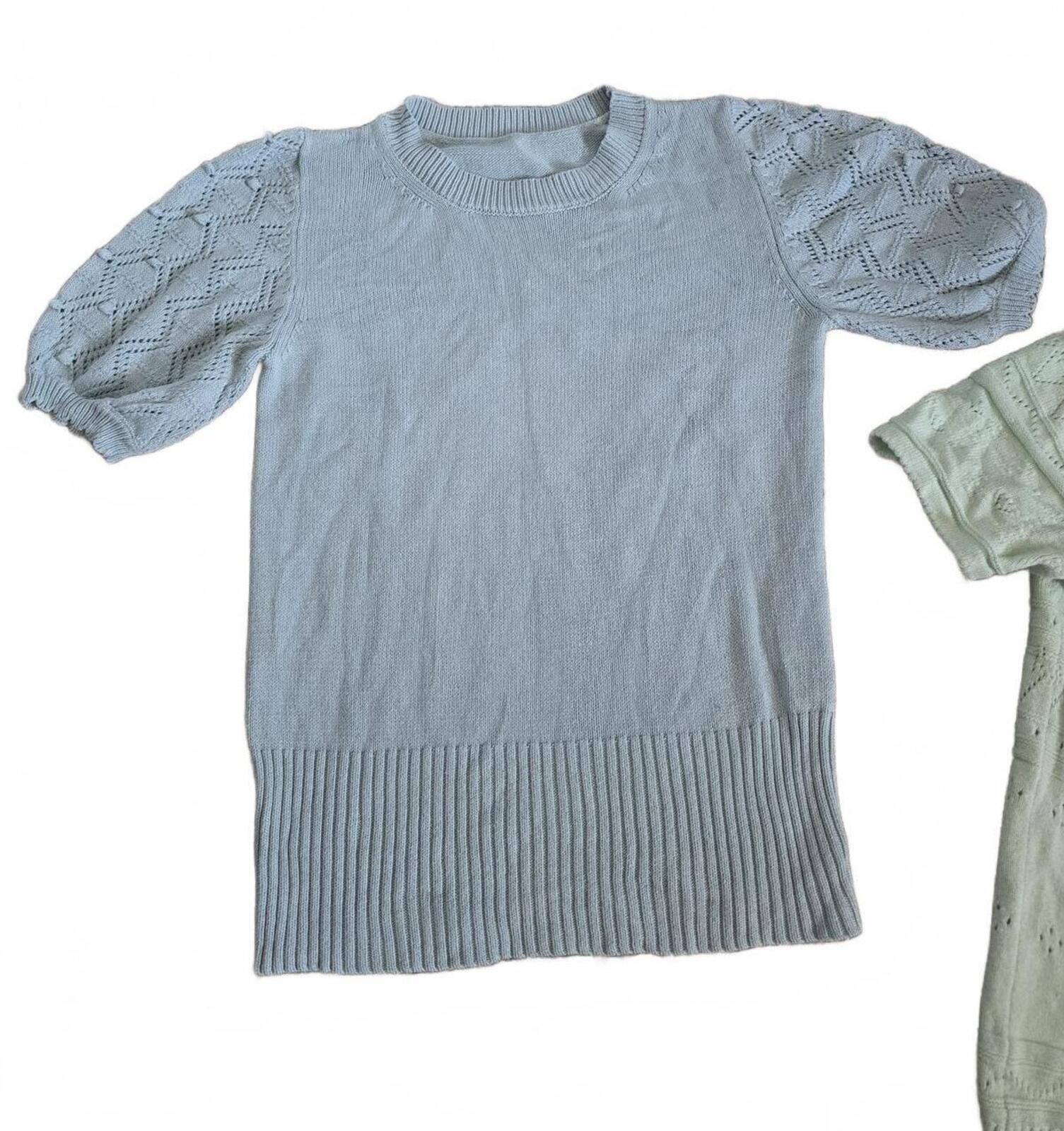 Unknown London Vintage Style Green & Light Blue Knit Sweaters Small Size S Size S / US 4 / IT 40 - 4 Thumbnail