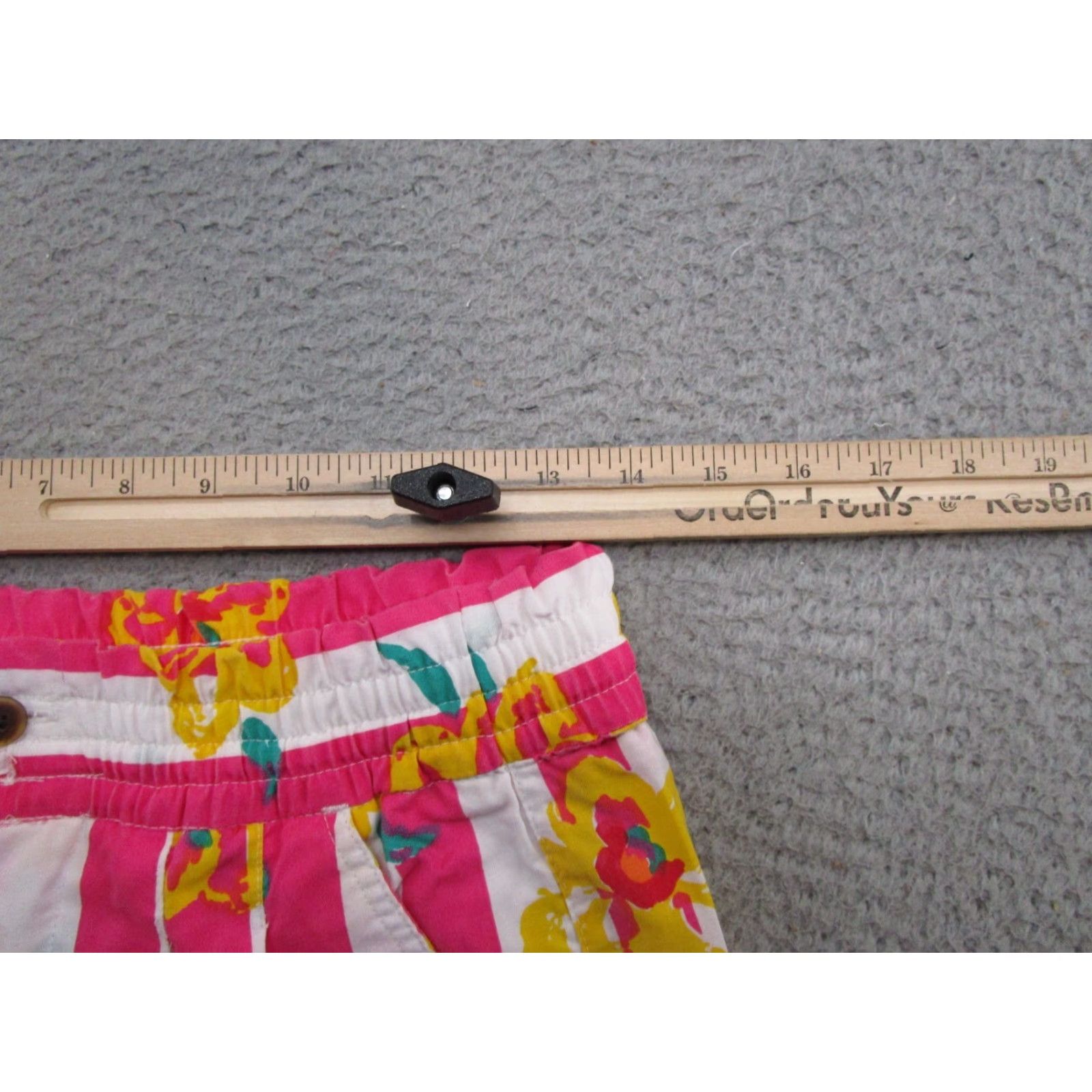 Etro VINTAGE Simply Basic 90s Floral Shorts Women's L Pink Elastic Waist Striped Lightweight Summer (Adult) Womens Size 36" / US 14 / IT 50 - 5 Thumbnail