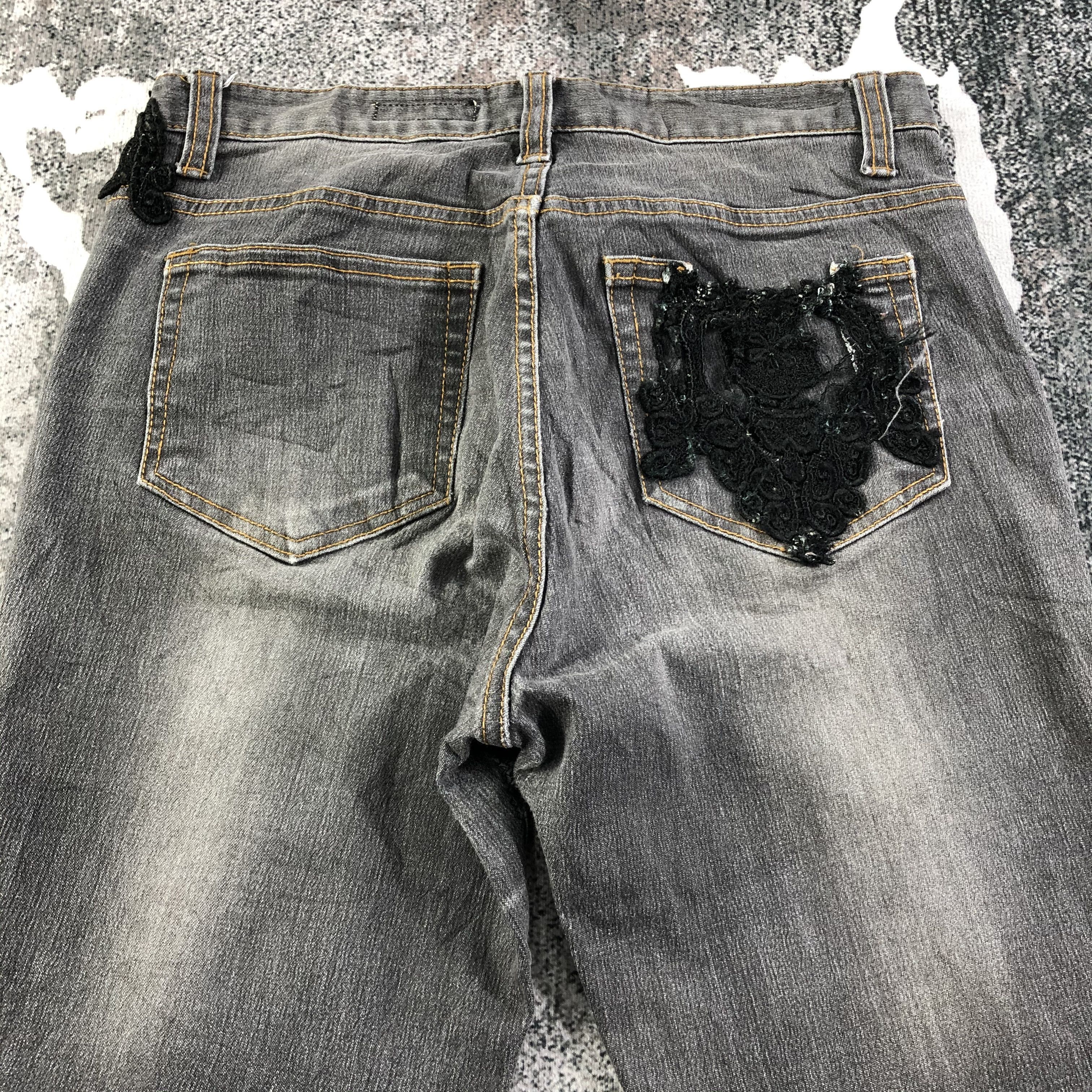 Japanese Brand Vintage Renault Jeans Faded Black Flare Denim KJ1811 Size 29" - 4 Thumbnail