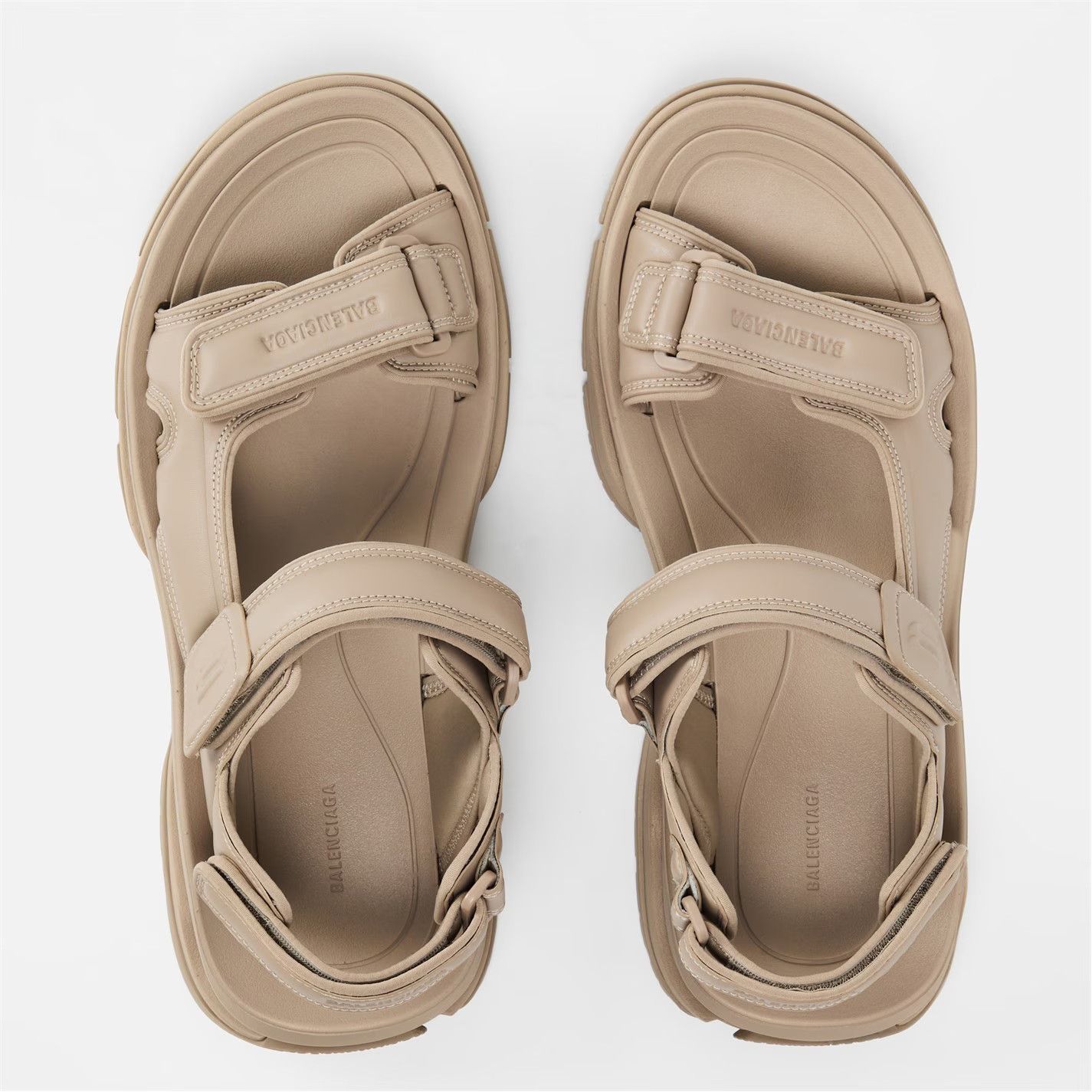 Balenciaga o1g2r1mq0226 Flatform Sandals In Taupe Size US 10.5 / EU 43-44 - 4 Thumbnail