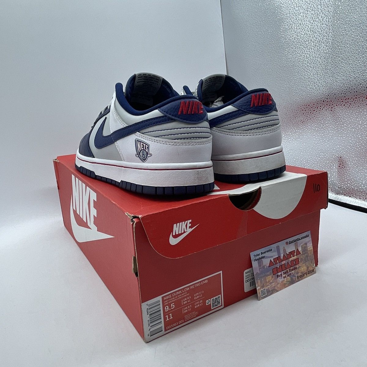 Nike NBA x dunk low 75th anniversary nets Size US 9.5 / EU 42-43 - 4 Thumbnail