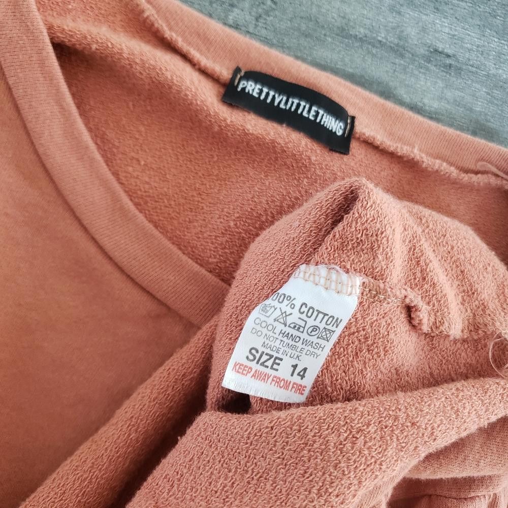 Designer Orange Muted PLT Cropped Sweater Long Sleeve Size XL / US 12-14 / IT 48-50 - 3 Thumbnail