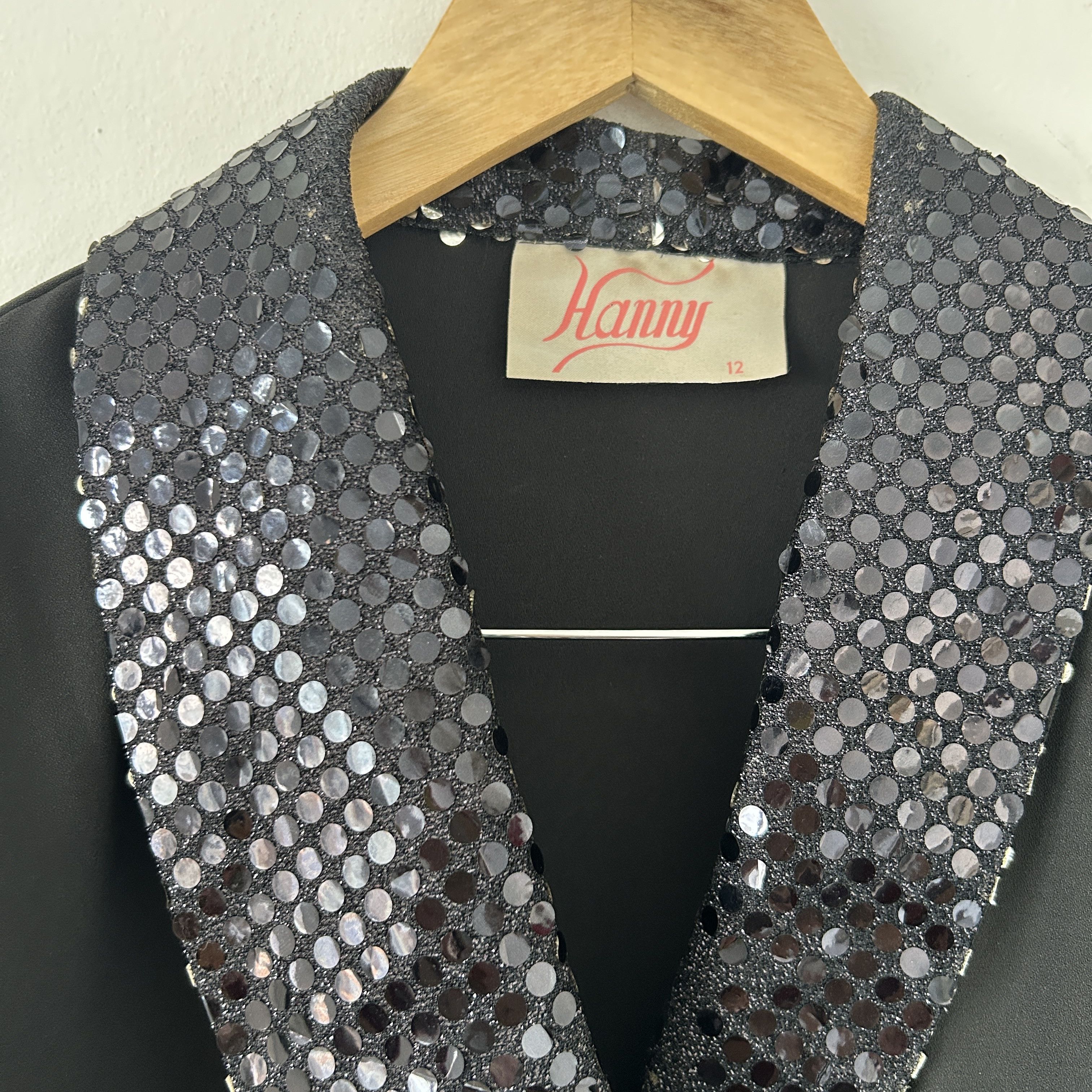 Vintage Vintage 80s Black Sequin Blazer Size XL / US 12-14 / IT 48-50 - 11 Thumbnail