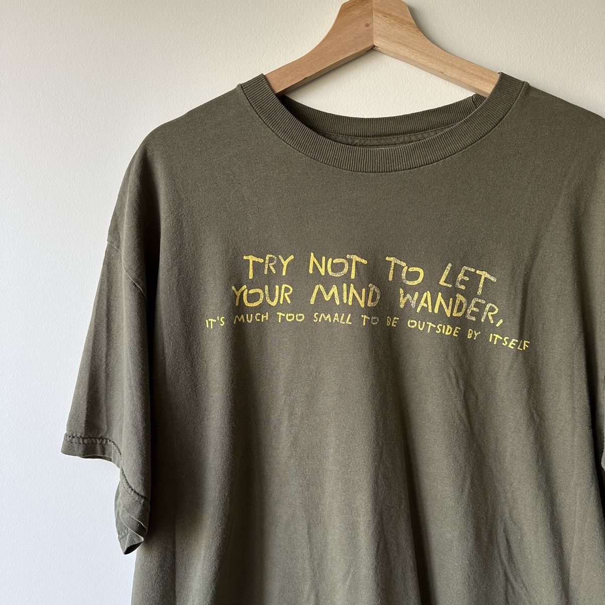 Vintage Vintage Funny 00s Stupid Mind Faded Green Quote Slogan Shirt Size US XL / EU 56 / 4 - 1 Thumbnail