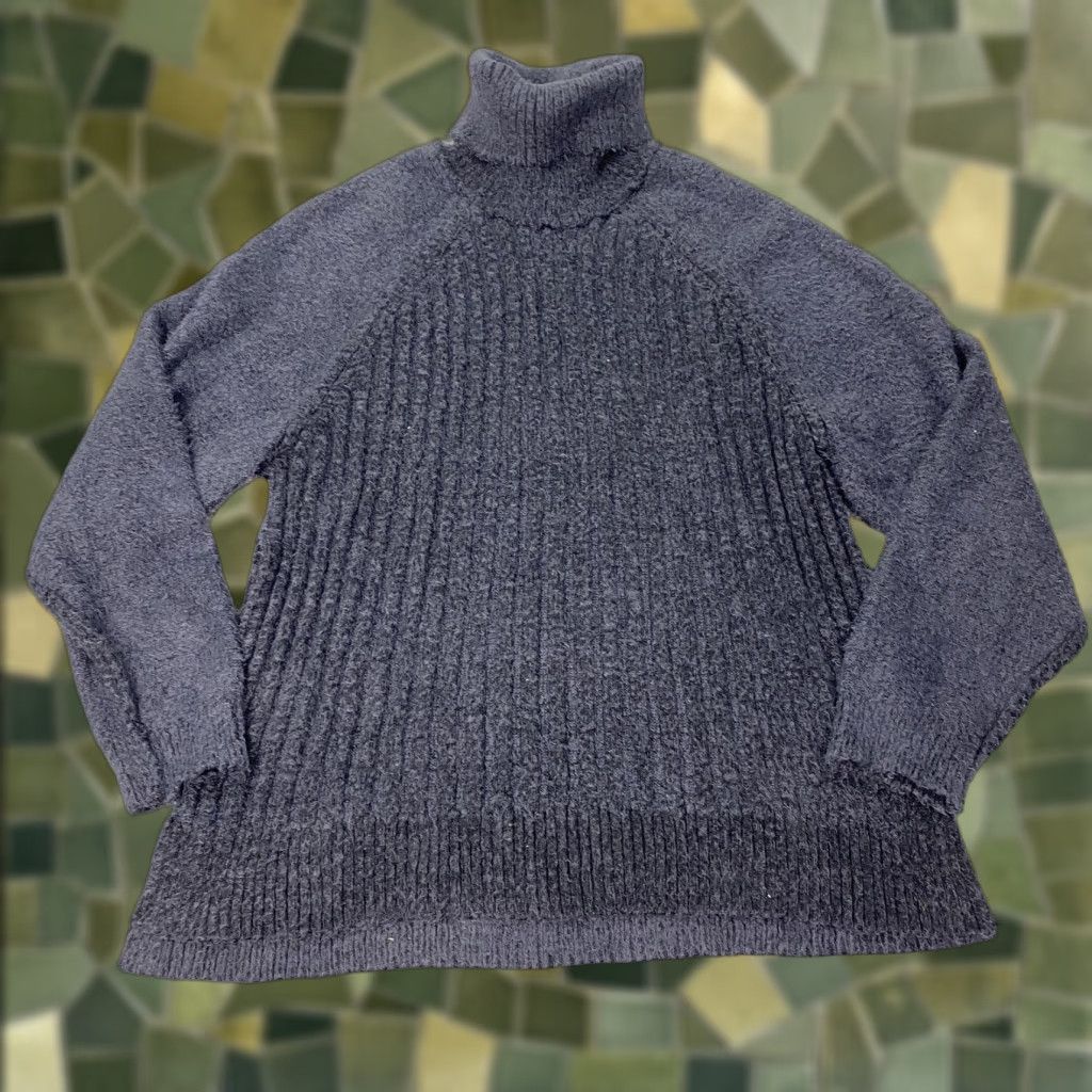 Vintage Altar'd State Sweater Womens XL Gray Turtleneck Raglan Ribbed Fuzzy Pullover Size XL / US 12-14 / IT 48-50 - 1 Thumbnail