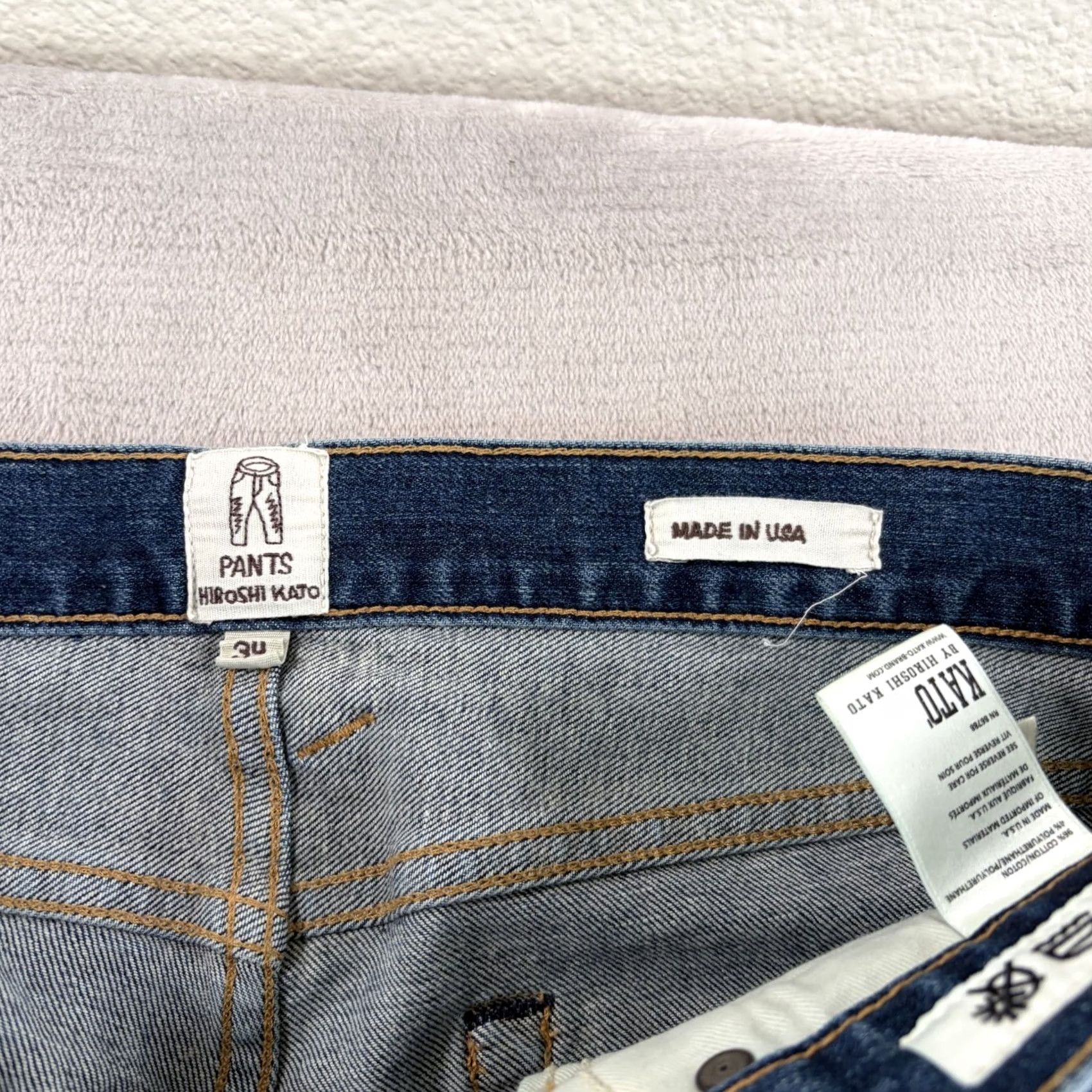 KATO Hiroshi Kato The Pen Slim Japanese 10.5oz Selvedge Jeans in Rain Wash Men 34x28 Size US 34 / EU 50 - 2 Thumbnail