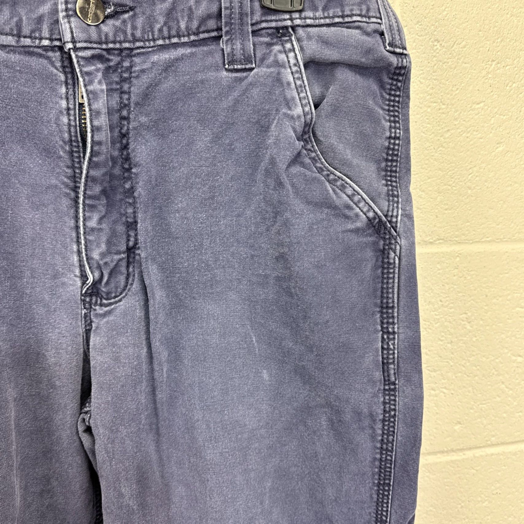 Carhartt Carhartt Mens Relaxed Fit Pants 33x34 Blue 5-Pocket Cargo Workwear Cotton Spandex Logo Belt Loops Straight Leg 102291-039 Size US 33 - 3 Thumbnail