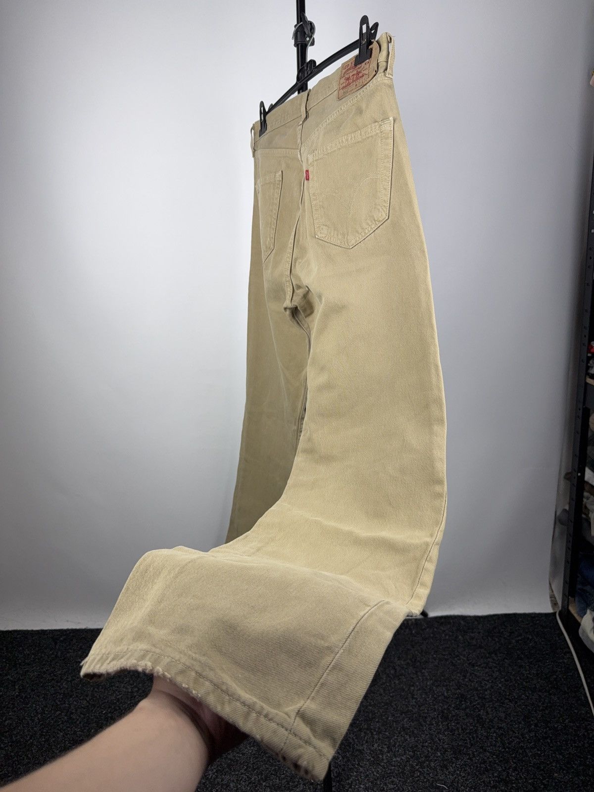 Levi's × Levi's Vintage Clothing Vintage 00s Levi’s 501 Beige Straight Fit Denim Jeans Size US 35 - 14 Thumbnail