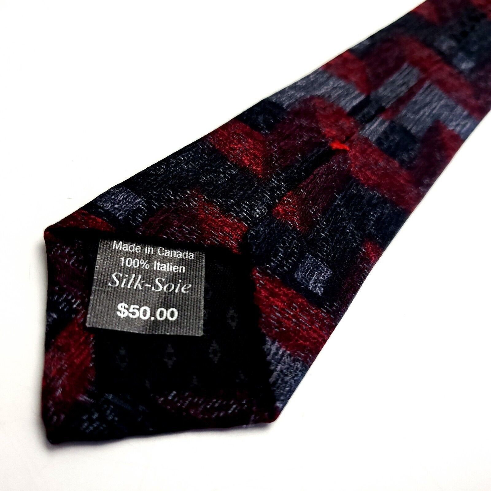 Vintage Tiziano Milano Gray Red Silk Tie Wide Striped Size ONE SIZE - 5 Thumbnail