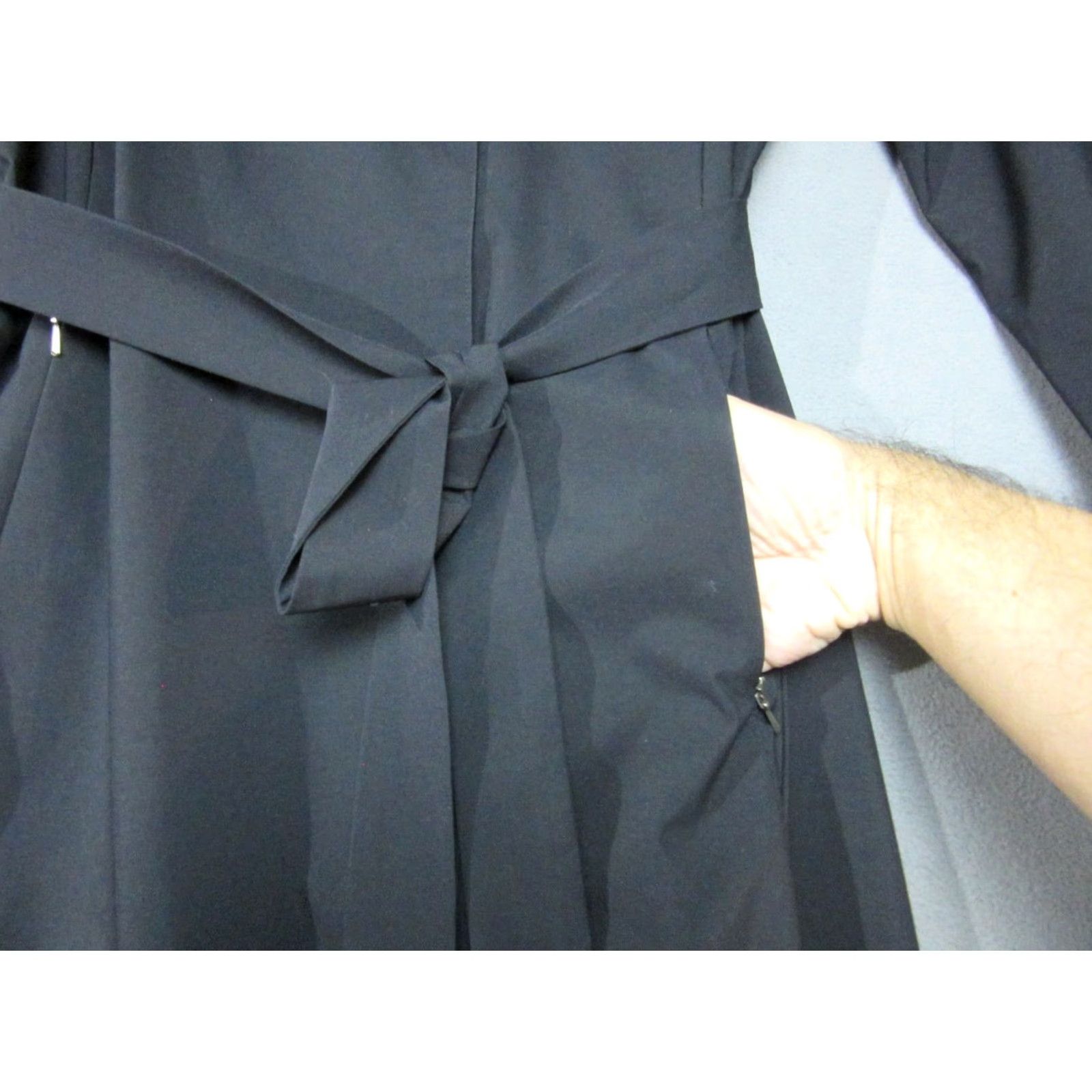 Patagonia Patagonia Coat Womens Medium Black Lined Larissa Trench Worn Wear Belted Woolless? Polyester Lined Coat Size M / US 6-8 / IT 42-44 - 7 Thumbnail