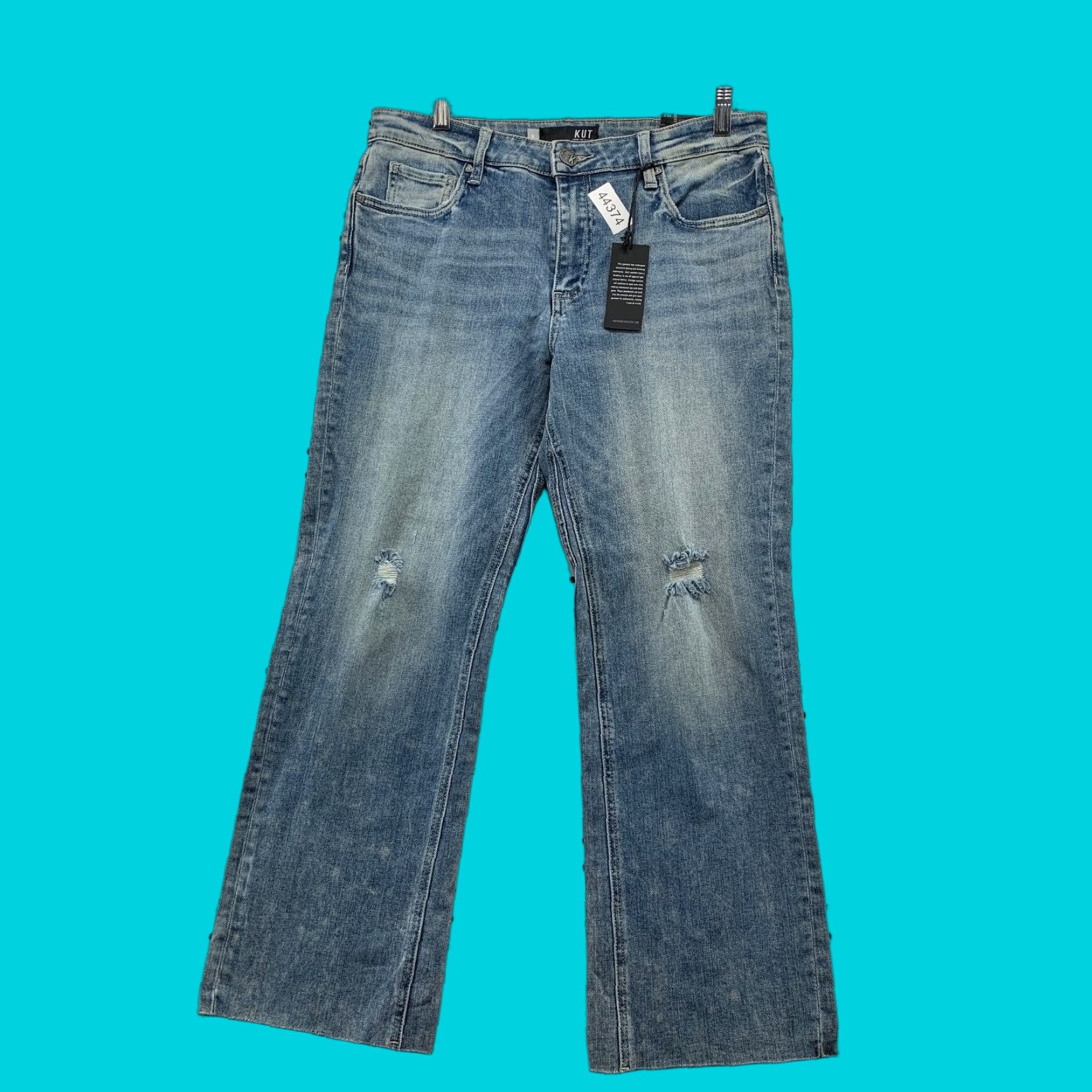 Vintage KUT from the Kloth Kelsey Jeans Womens 8 Blue High Rise Flare 27in Inseam 31in Waist Boho Modern Denim Jeans Womens 8 Regular Blue Flared 8 Size 30" / US 8 / IT 44 - 1 Thumbnail