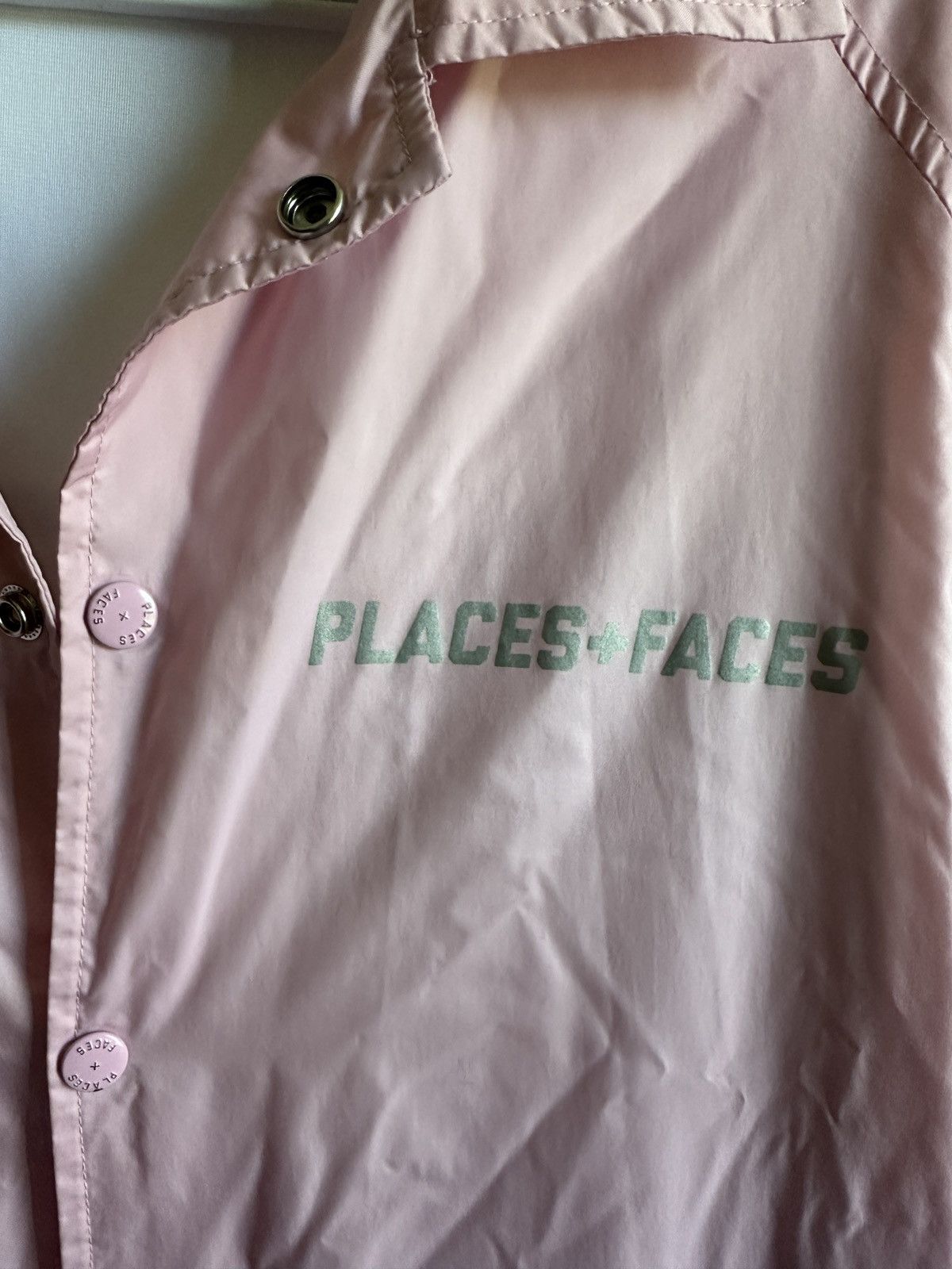 Places + Faces Places + Faces Nylon Reflective Pink Coach Jacket Size US M / EU 48-50 / 2 - 4 Thumbnail