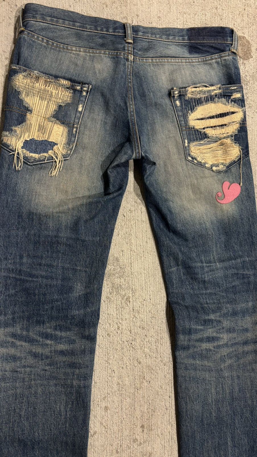 Undercover Undercover AW2005 Arts & Craft Boro Heart Denim Size US 32 / EU 48 - 11 Thumbnail