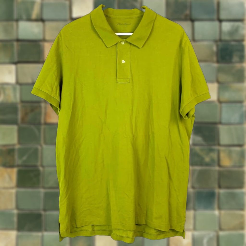 Eddie Bauer Eddie Bauer Polo Shirt Short Sleeve Large Green 100% Cotton Mens Shirt Chest 48 in Regular Fit Button-Down Collar 29 in Size US L / EU 52-54 / 3 - 1 Thumbnail
