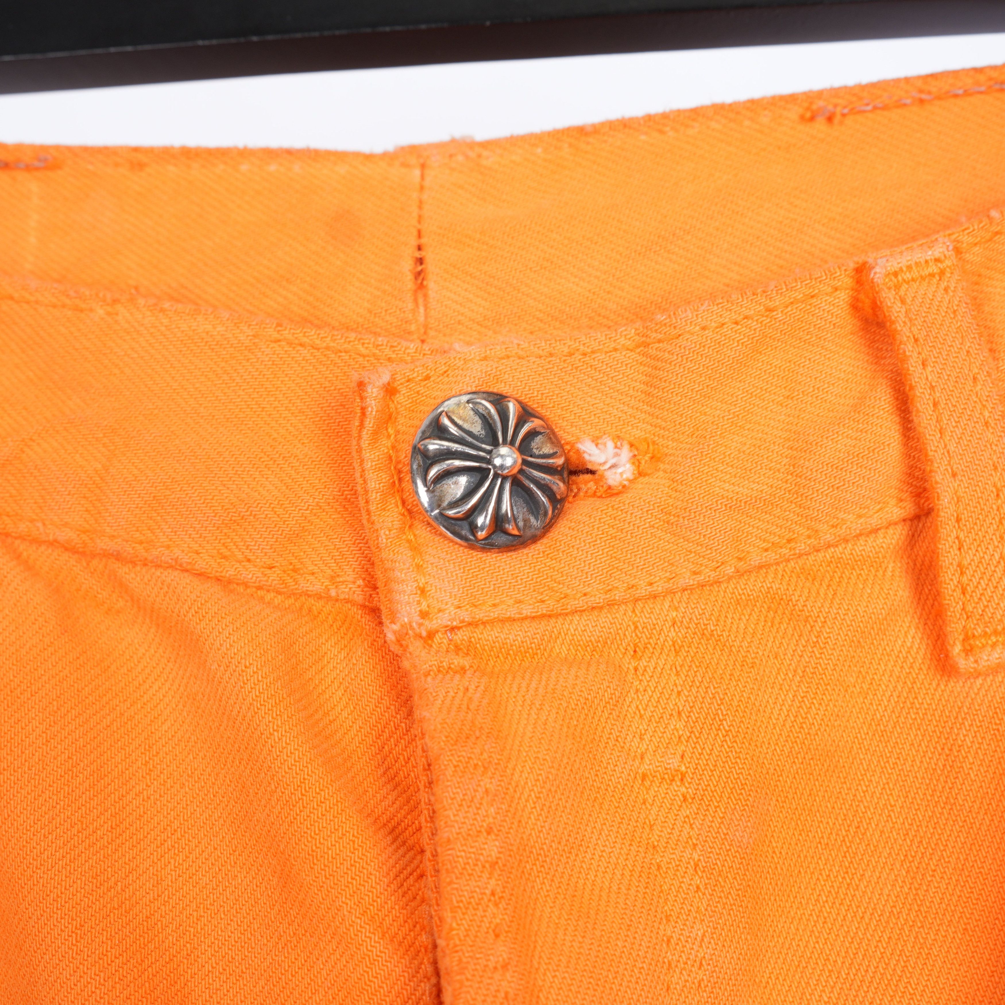 Chrome Hearts CHROME HEARTS VIRGIL ABLOH ORANGE/BLACK PATCH DENIM Size US 33 - 6 Thumbnail