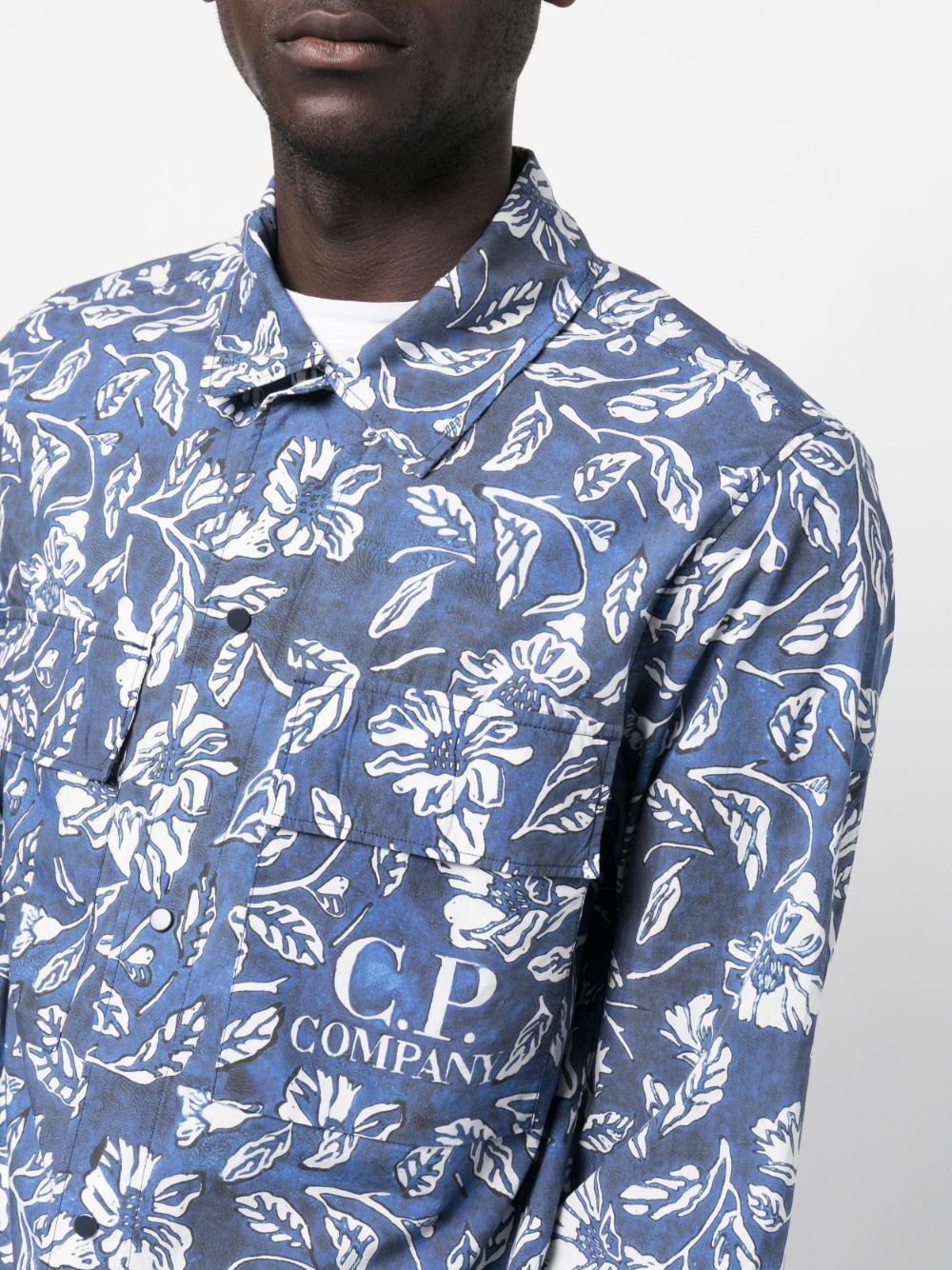 C.P. Company o1y1224 Patterned Shirt in Blue/White Size US S / EU 44-46 / 1 - 5 Thumbnail