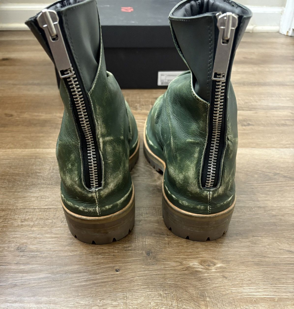 424 424 MARATHON BOOT DISTRESSED GREEN SIZE 40 (US 7) BRAND NEW Size US 7 / EU 40 - 7 Thumbnail