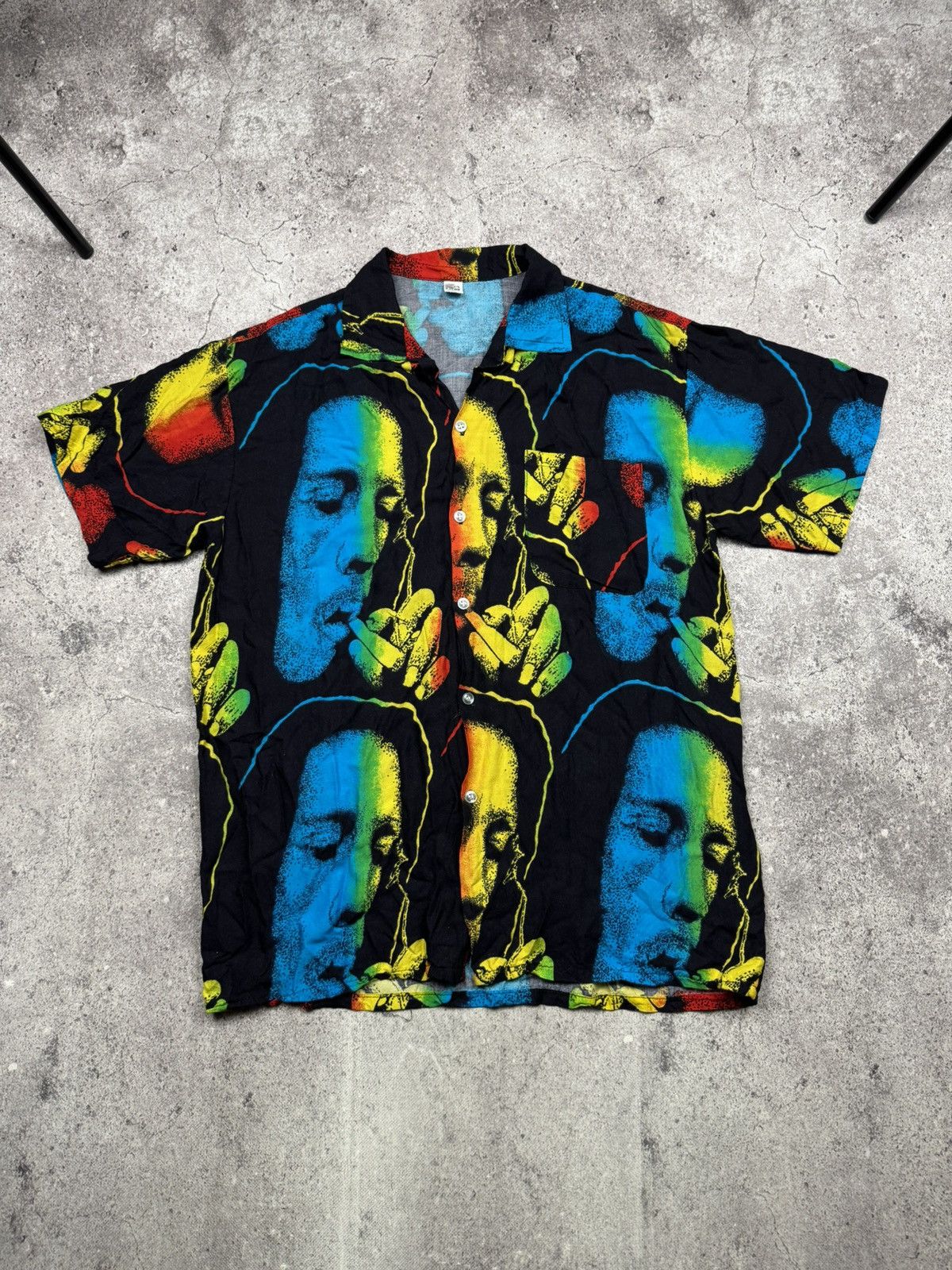 Bob Marley Vintage Bob Marley Y2K Smoking Hawai Overprinted Shirt Japan Size US M / EU 48-50 / 2 - 1 Thumbnail