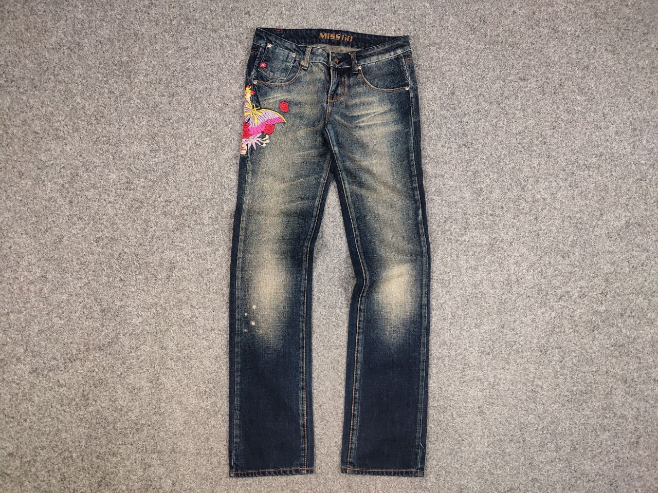 Miss Sixty Rare Vintage Y2K Miss Sixty Faded Denim Embroidered Jeans Size 28" / US 6 / IT 42 - 6 Thumbnail