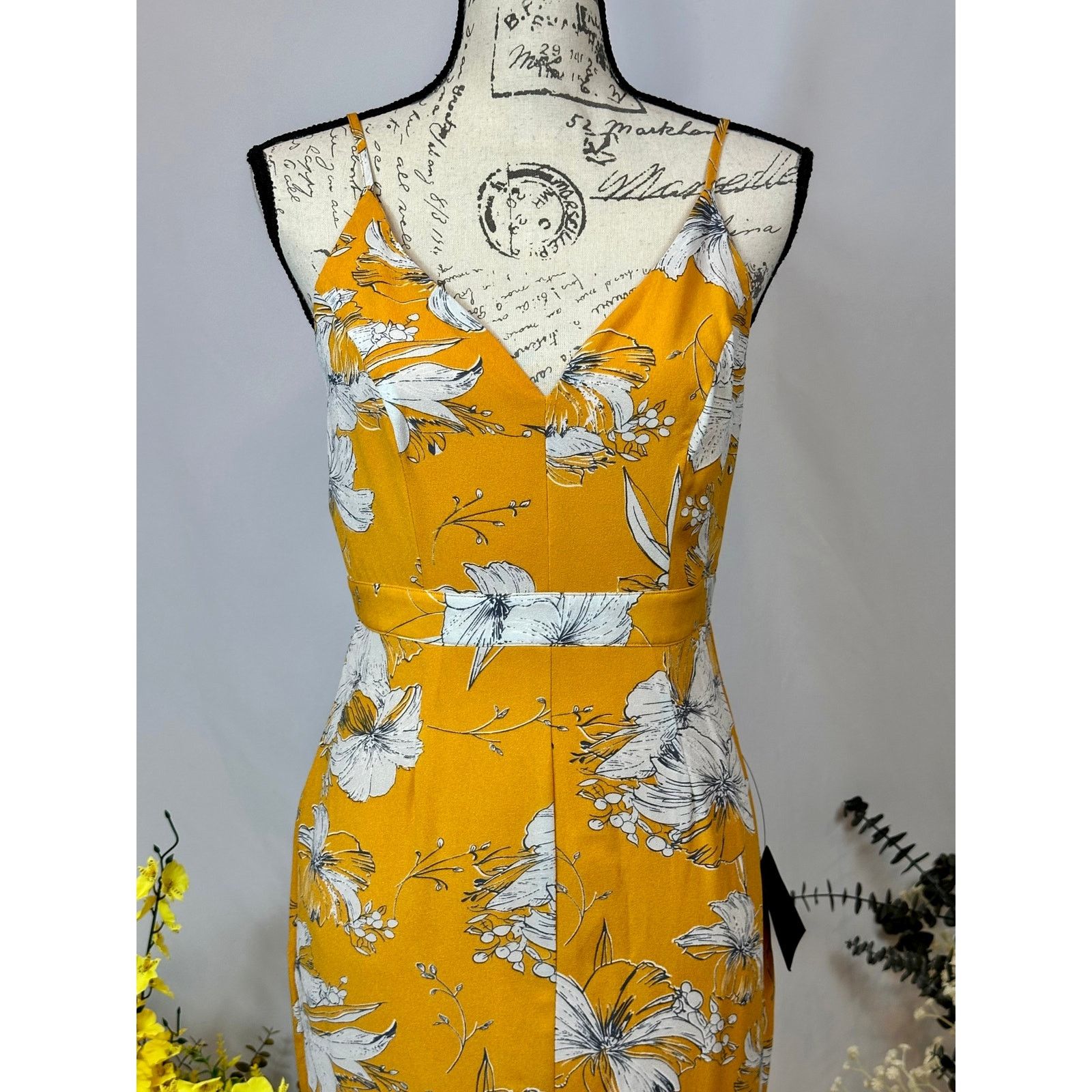 Other Lulu’s Darling Daylily Mustard Floral Hi-Lo Maxi Dress M Size M / US 6-8 / IT 42-44 - 10 Thumbnail