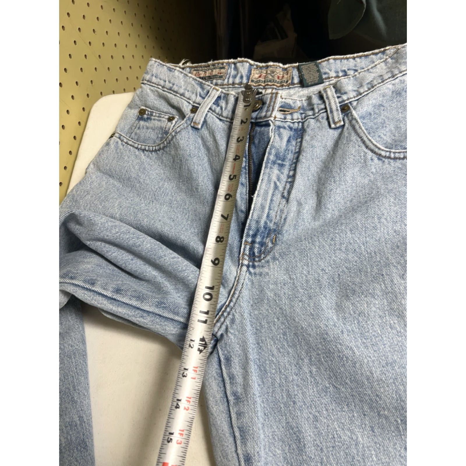 Express Vintage Express Light Blue Jeans - 90s Tapered High Waist Relaxed Fit 5-Pocket Denim Size 30" / US 8 / IT 44 - 6 Thumbnail