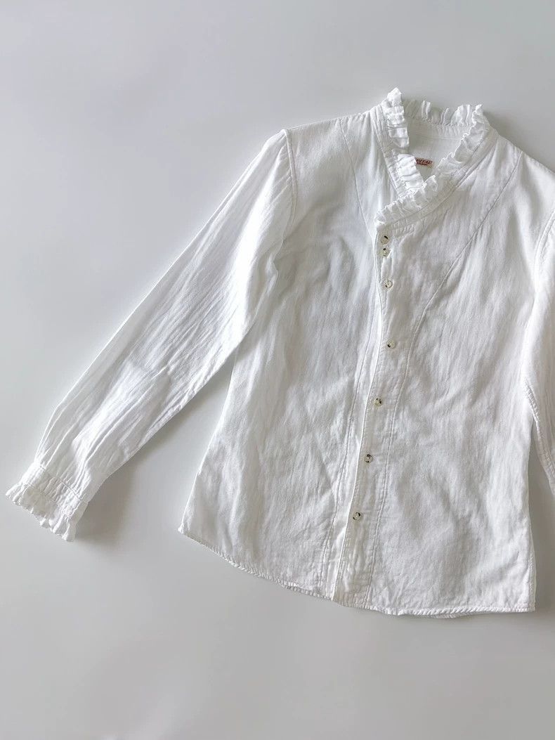 Kapital White Cotton Long Sleeve Shirt for Women-2506 Size US M / EU 48-50 / 2 - 3 Thumbnail
