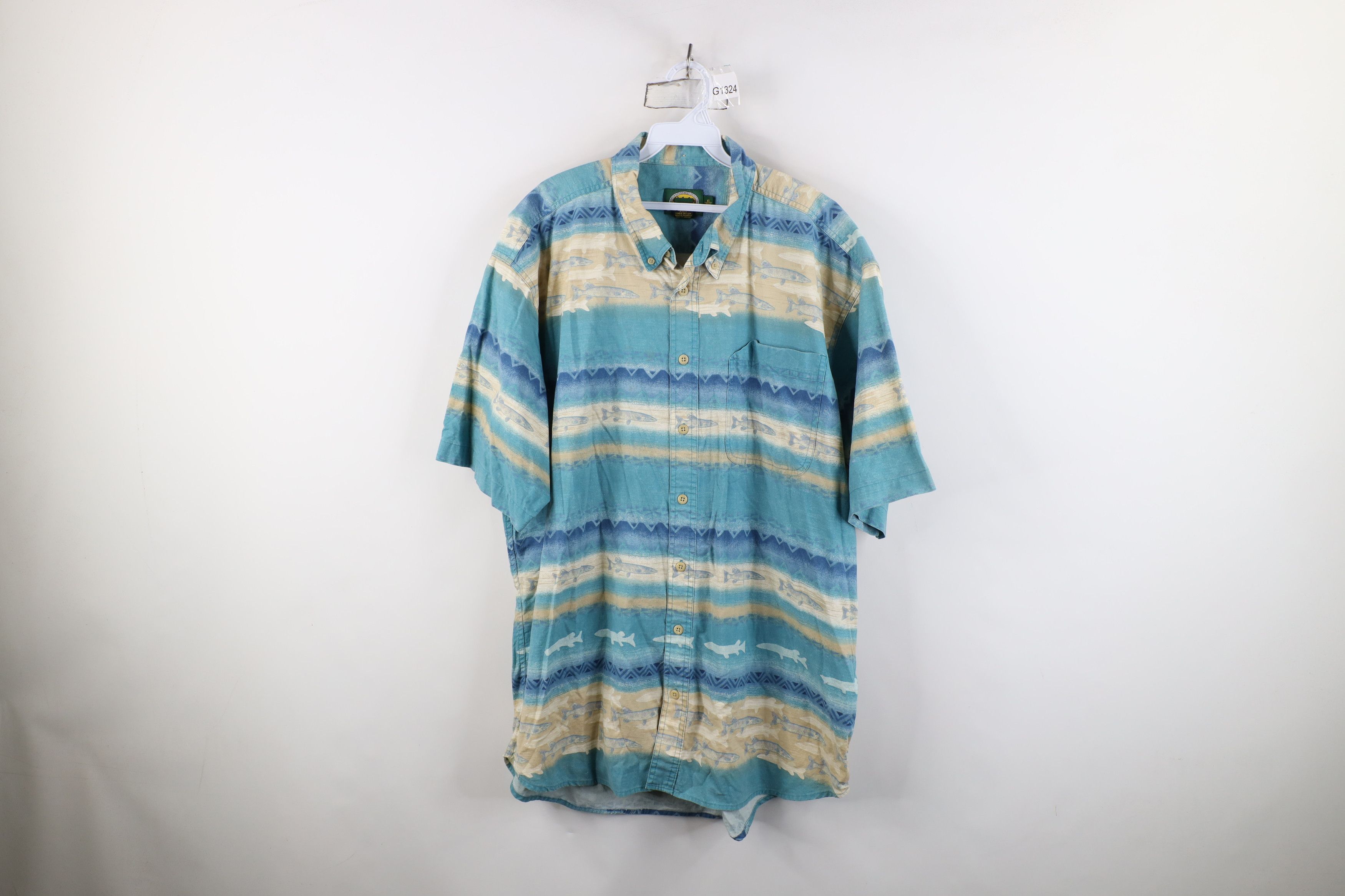 Cabelas Vintage Cabelas Southwestern Short Sleeve Button Down Shirt Size US XL / EU 56 / 4 - 1 Thumbnail