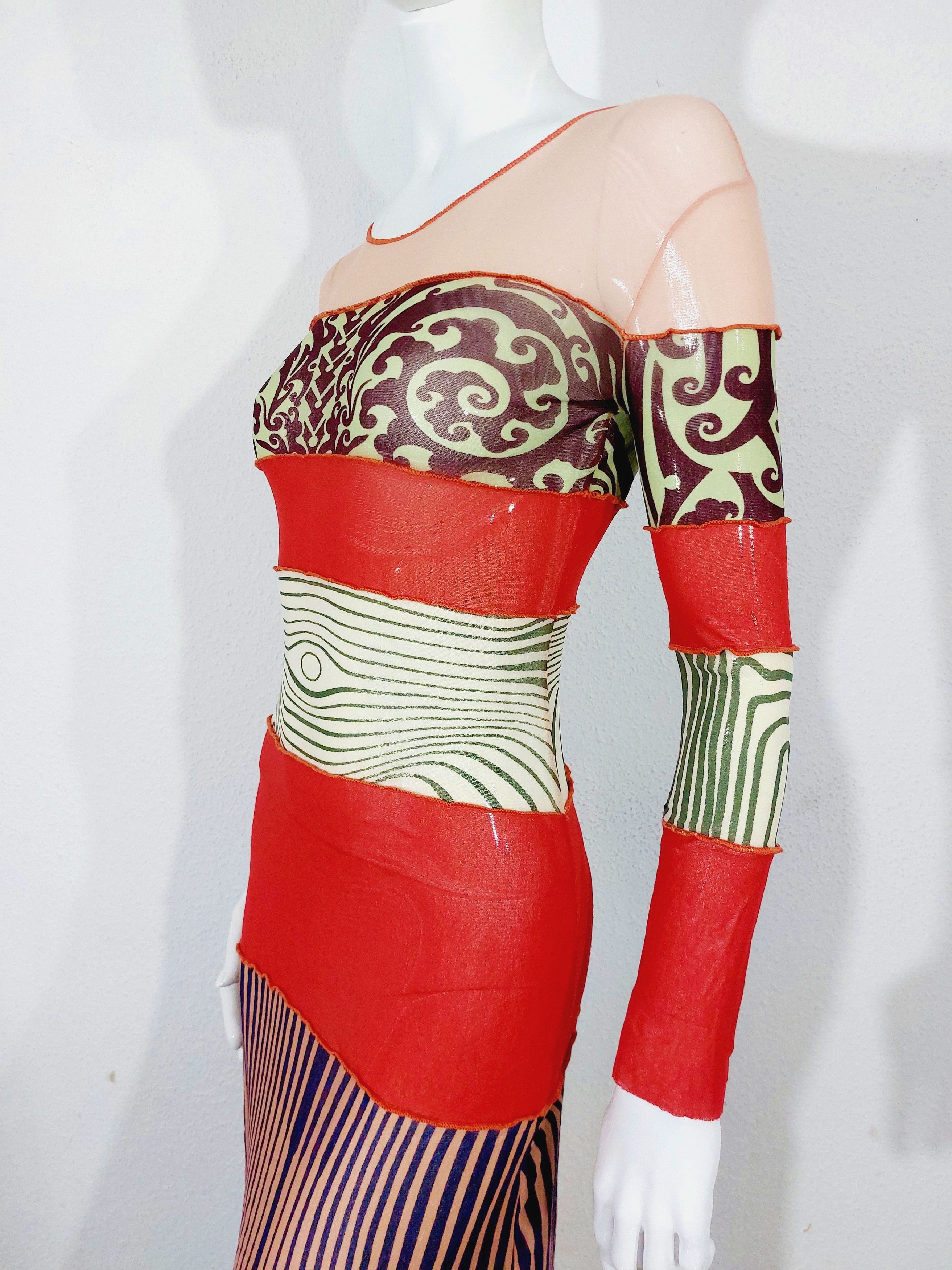 Jean Paul Gaultier Jean Paul Gaultier Maori Tatouages Optical Venus Dress Size S / US 4 / IT 40 - 10 Thumbnail
