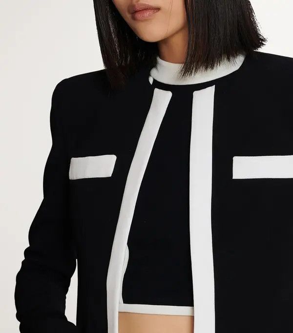 Balmain o1s1wg110825 Crepe Spencer Jacket in Black Size S / US 4 / IT 40 - 6 Thumbnail