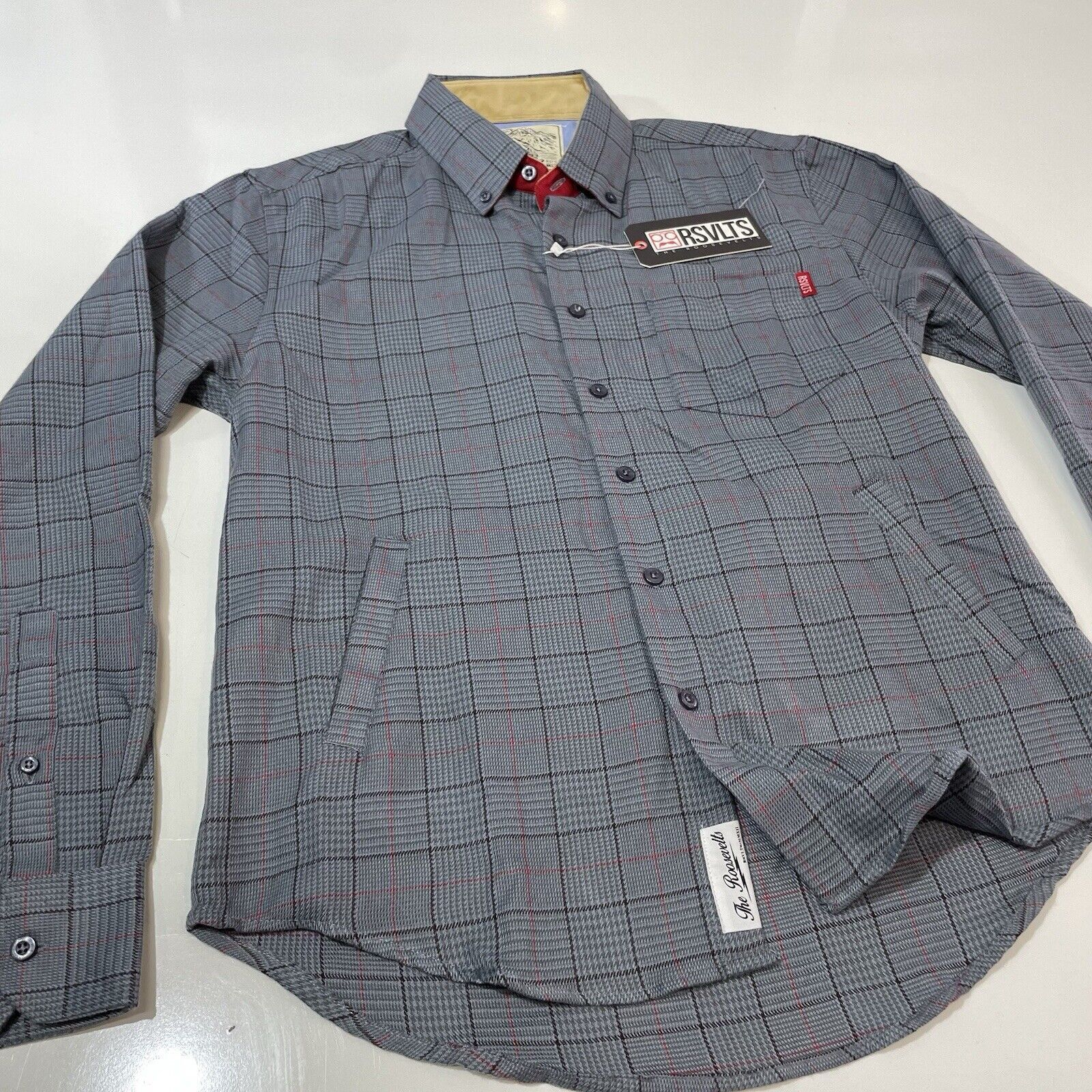 RVLT RSVLTS "The Draper" Long Sleeve Flannel Plaid Button Shirt Size US S / EU 44-46 / 1 - 3 Thumbnail
