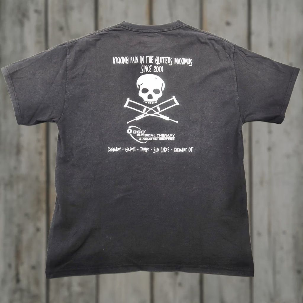 Hanes VTG Black L T-Shirt Graphic Medical Skull Crutches Mens Size US L / EU 52-54 / 3 - 1 Thumbnail