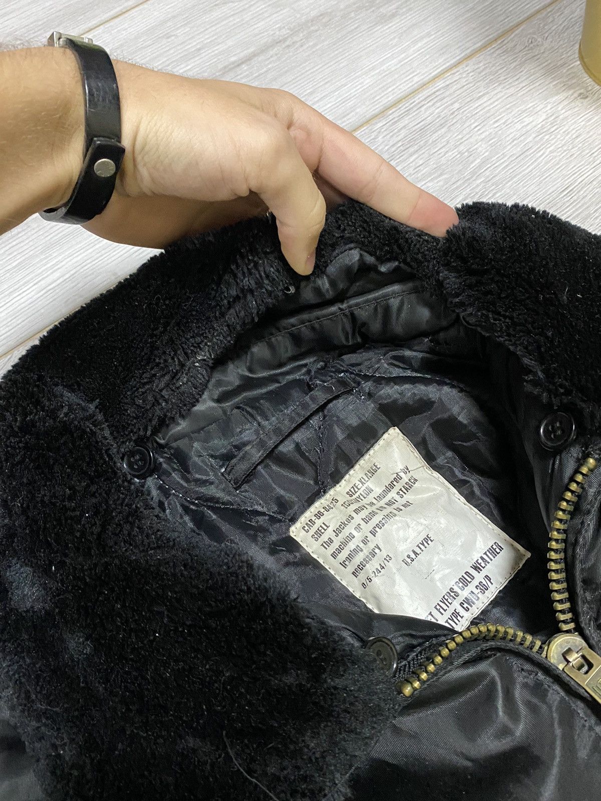 Vintage Bomber Flying man fur vintage zip nylon jacket Size US XL / EU 56 / 4 - 7 Thumbnail