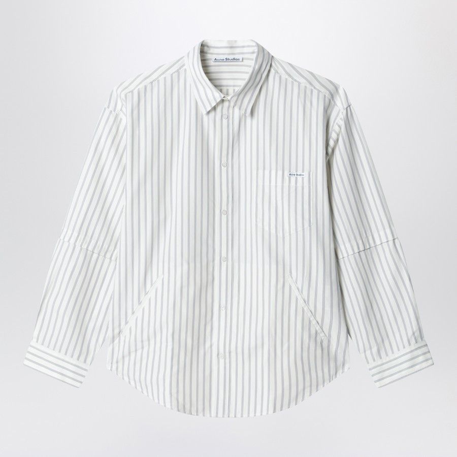 Acne Studios o1d2blof0226 Double Sleeve Button- Up Shirt in Off-White Size US M / EU 48-50 / 2 - 1 Thumbnail