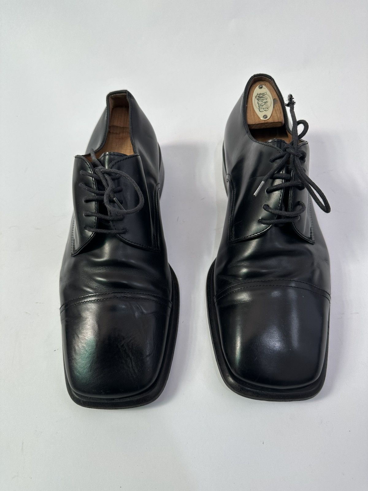 Gucci Gucci Black Leather Square Toe Lace-Up Oxfords Size Size US 7.5 / EU 40-41 - 1 Thumbnail