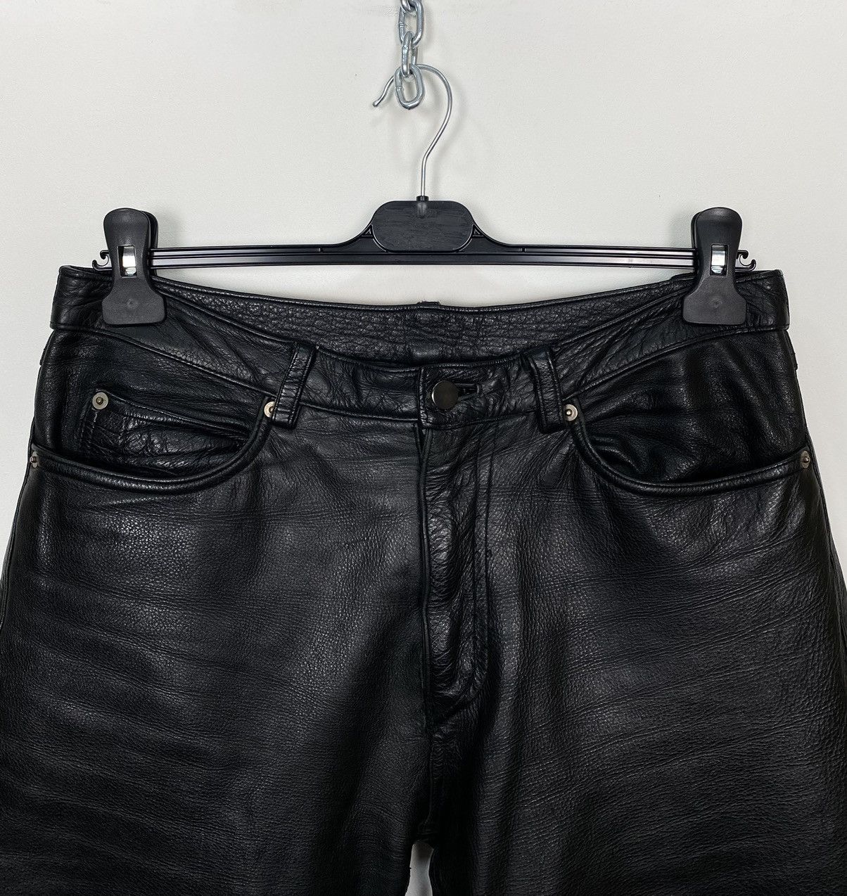 Leather Conwell Men’s Leather Calf Skin Pants Black Sz 32.34 Vintage Size US 32 / EU 48 - 2 Thumbnail
