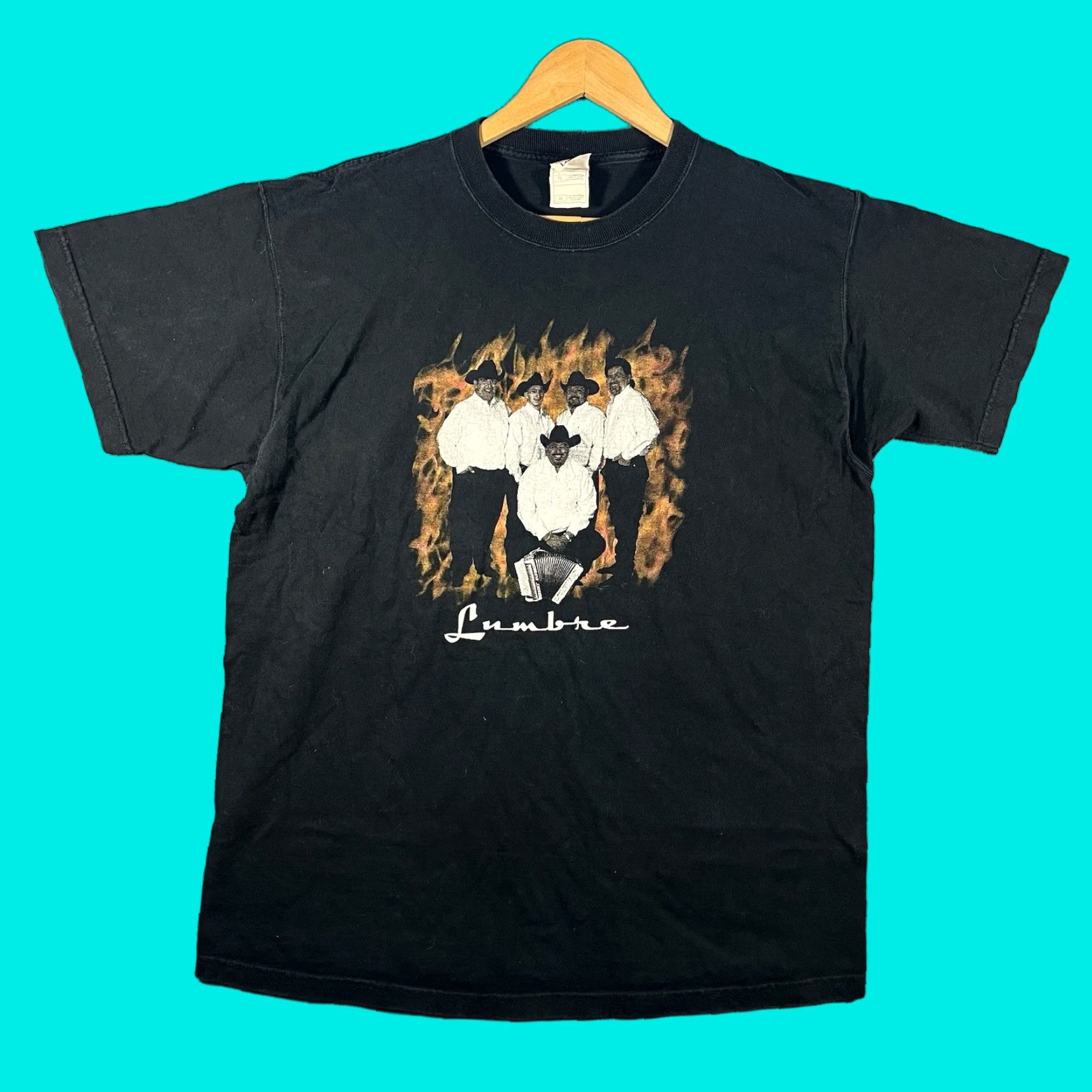 Fruit Of The Loom VINTAGE Grupo Lumbre Shirt Black XL Promo Corridos Norteno Banda Mexican 2000s Shirt Men XL Black 90s Music Mexican Concert Tour 2000s Y2K RARE Size US XL / EU 56 / 4 - 1 Thumbnail