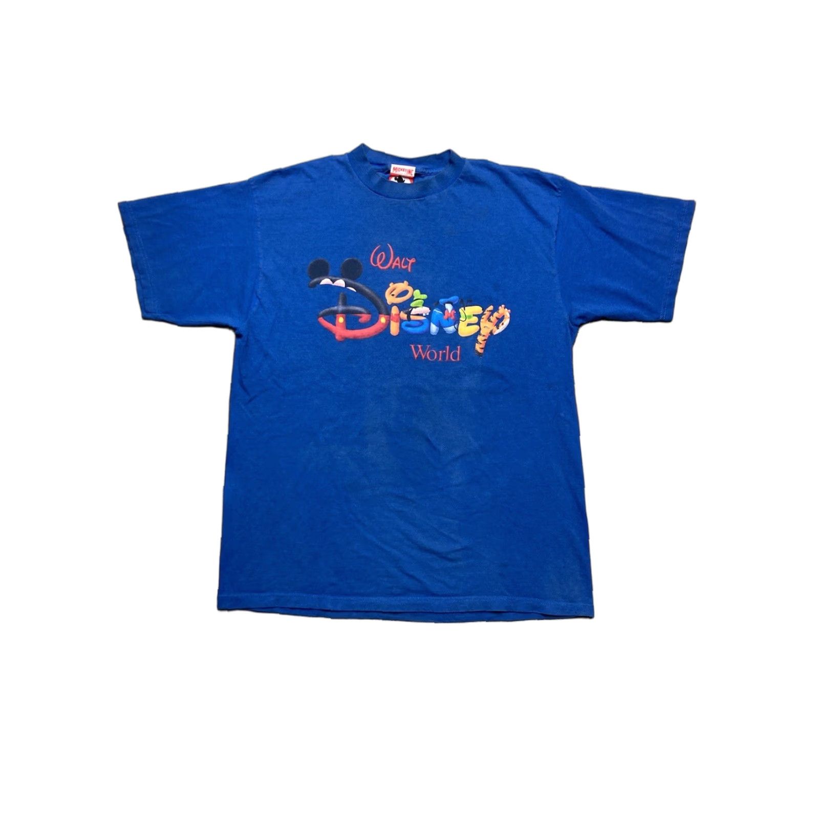 Disney VINTAGE Walt Disney World T-Shirt Mickey Mouse Pooh Bear Cartoon Adult XL Shirt Men Blue 90s Theme Disney/Mickey Dog Cats? Size US XL / EU 56 / 4 - 1 Thumbnail