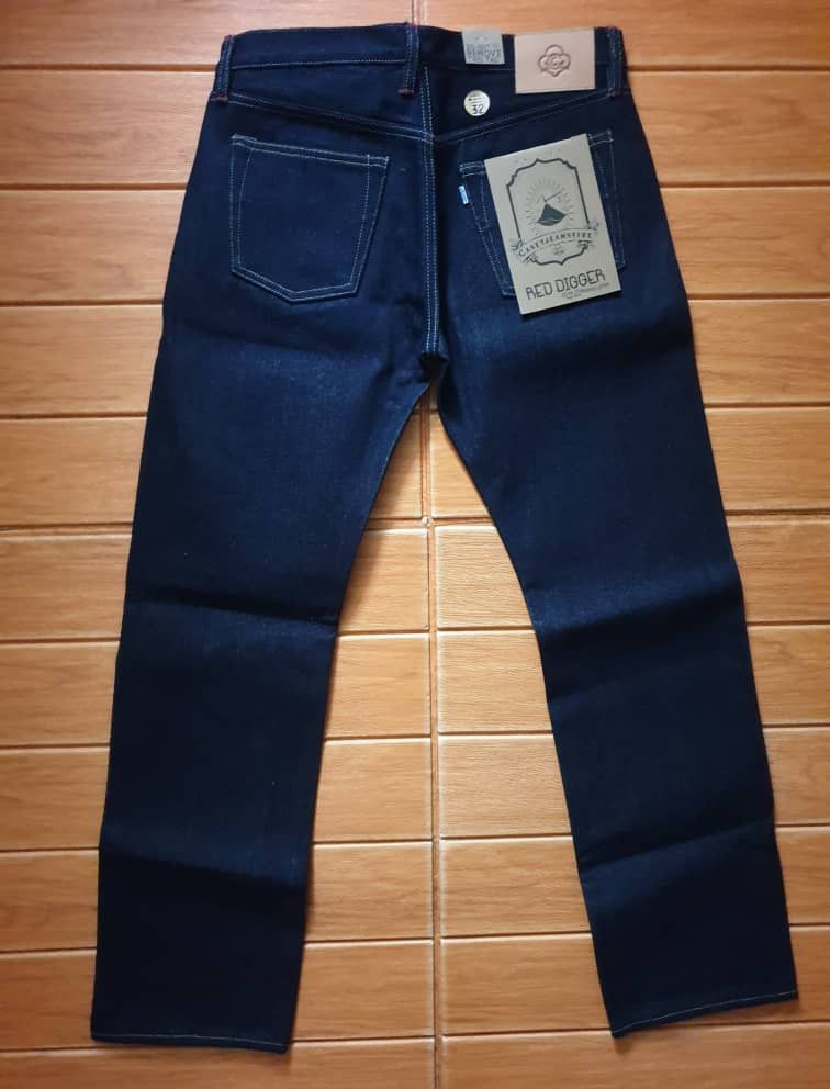 Japanese Brand Caseyjeansfive red digger 17oz Salvedge straight fit jeans Size US 33 - 9 Thumbnail