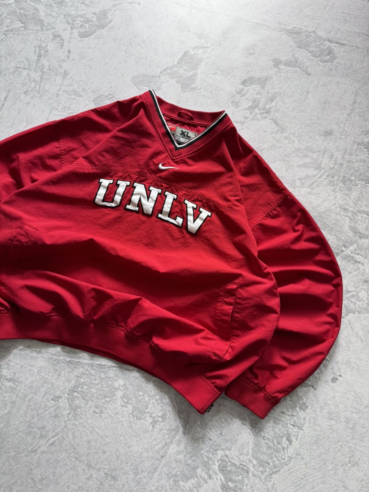 Nike × Vintage 90s Nike Vintage Nylon Center Swoosh Oversize Sweatshirt Y2K Size US XL / EU 56 / 4 - 2 Thumbnail