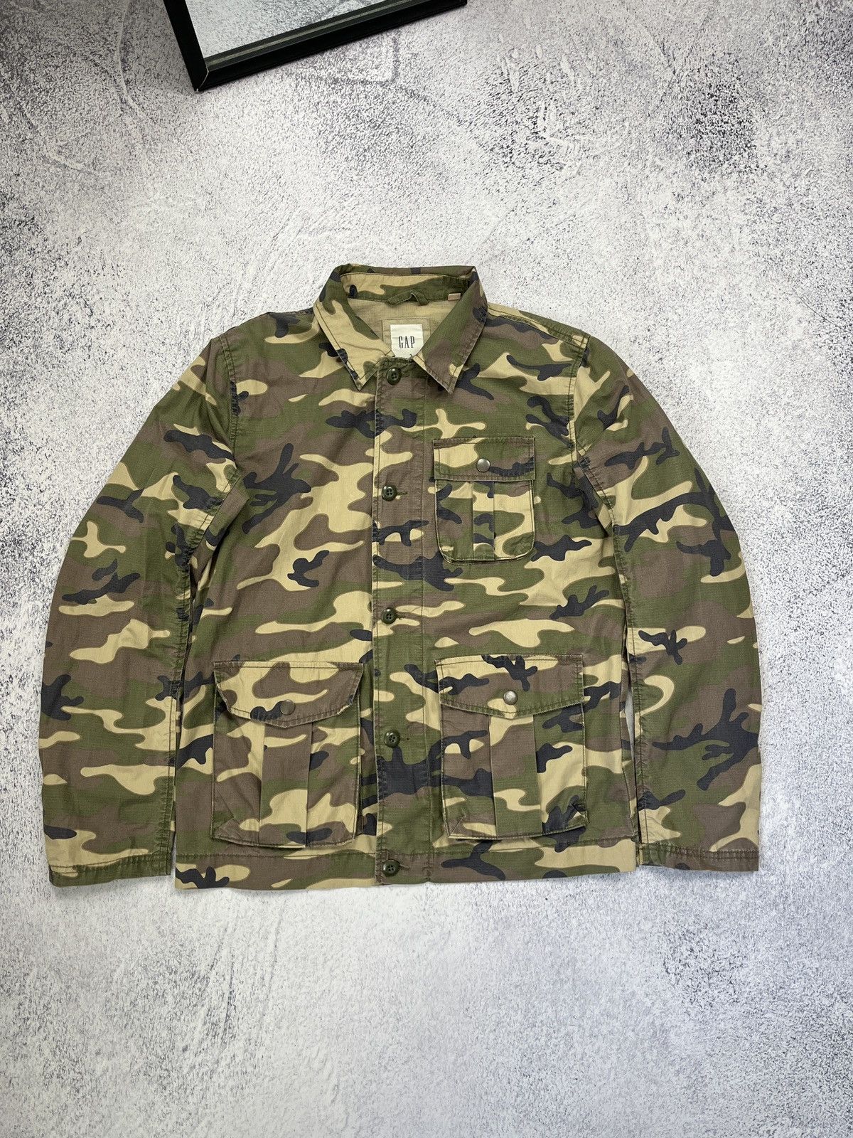 Gap Vintage 00’s Y2k GAP Camo Men’s Field Jacket Japanese Rare Size US M / EU 48-50 / 2 - 1 Thumbnail