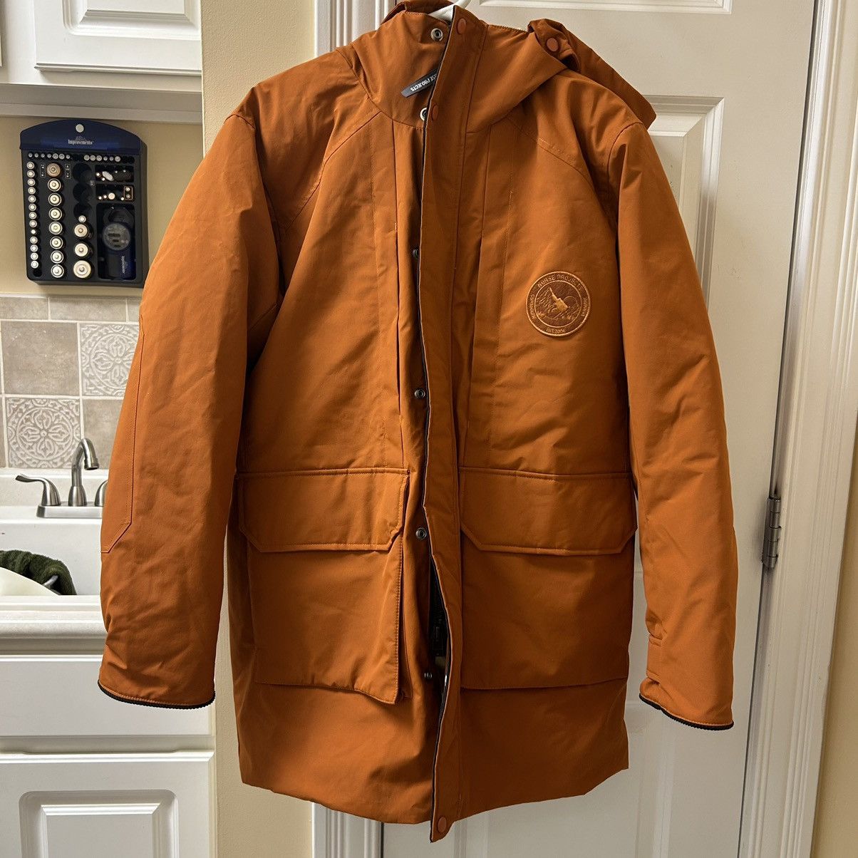 image of Norse Projects NWT Msrp $1,030 Stavanger Gore-Tex Infinium Down Parka in Burnt Orange (Size Small)