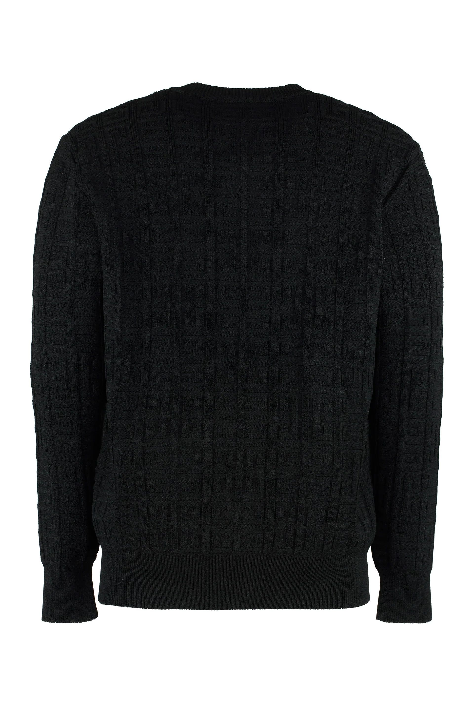 Givenchy o1srvl11e0325 Jacquard Crew-Neck Sweater in Black Size US M / EU 48-50 / 2 - 2 Thumbnail