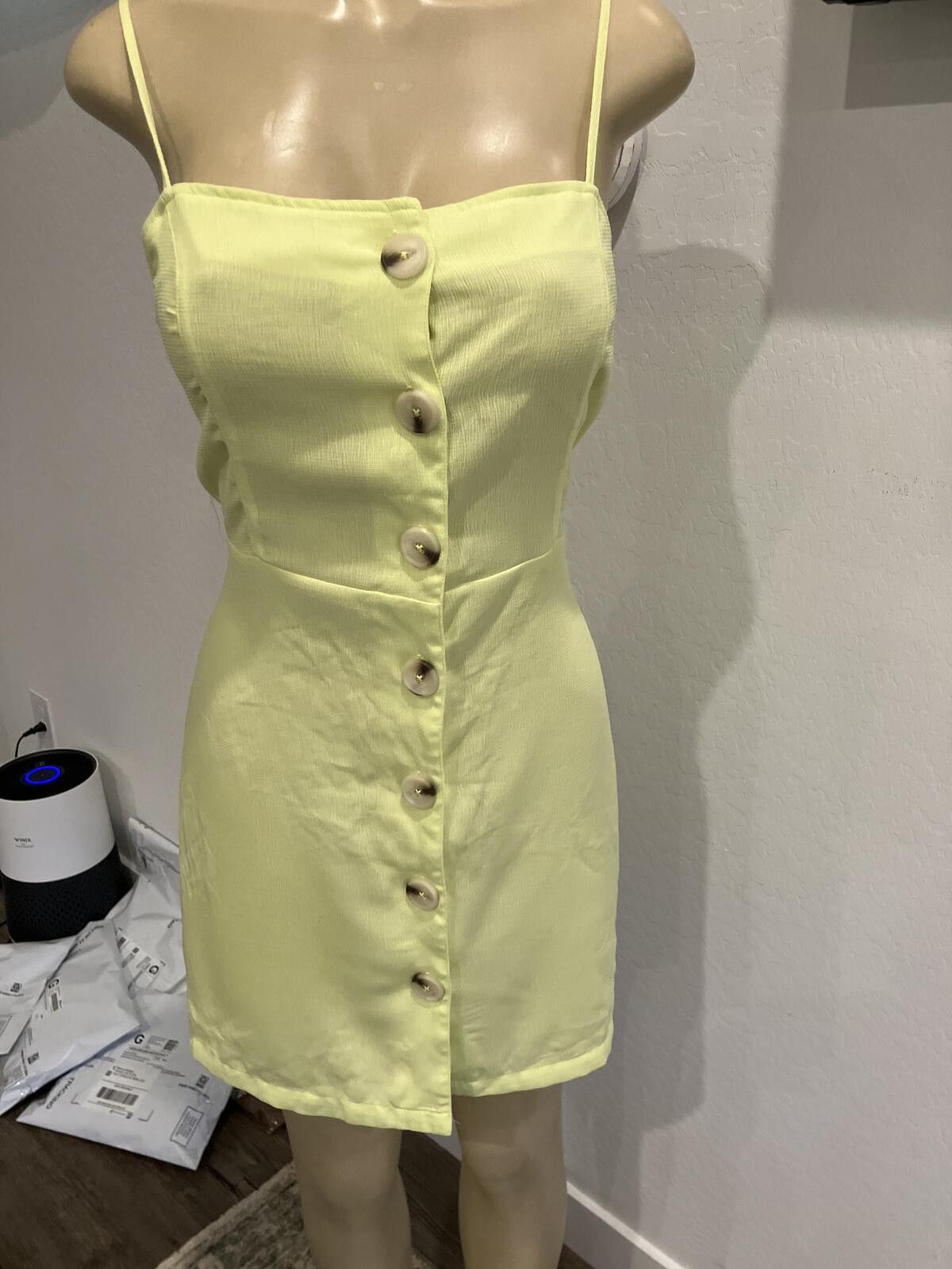 Other NWT Miken Swim Yellow Button Front Spaghetti Strap Dress Size XL / US 12-14 / IT 48-50 - 1 Thumbnail